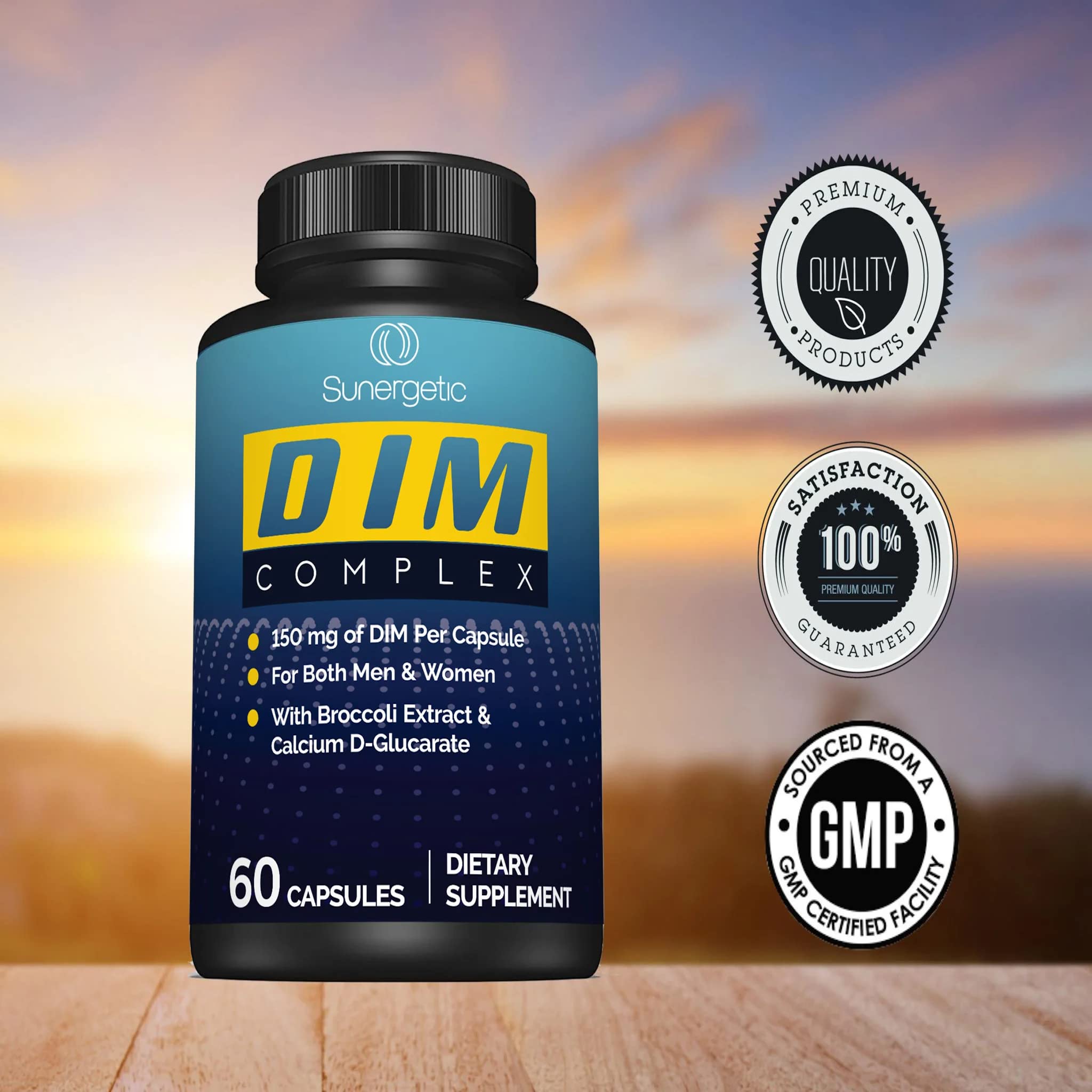 Premium DIM Supplement–Includes 150mg DIM (diindolylmethane), Broccoli, Calcium D SunergeticAu supplements