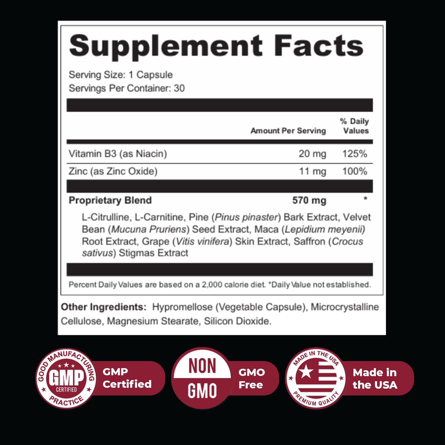 Nature’s NutriWave ErecPower – 100% Natural Men’s Wellness Supplement with Niacin, Zinc & Herbal Blend - Made in USA – 30 Capsules, 3 Month Supply Nature’s NutriWaveAu supplements