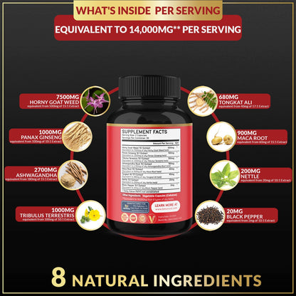 BMVINVOL Horny Goat Weed Capsules, Boost Energy,14000mg Herbal BMVINVOLUS supplements