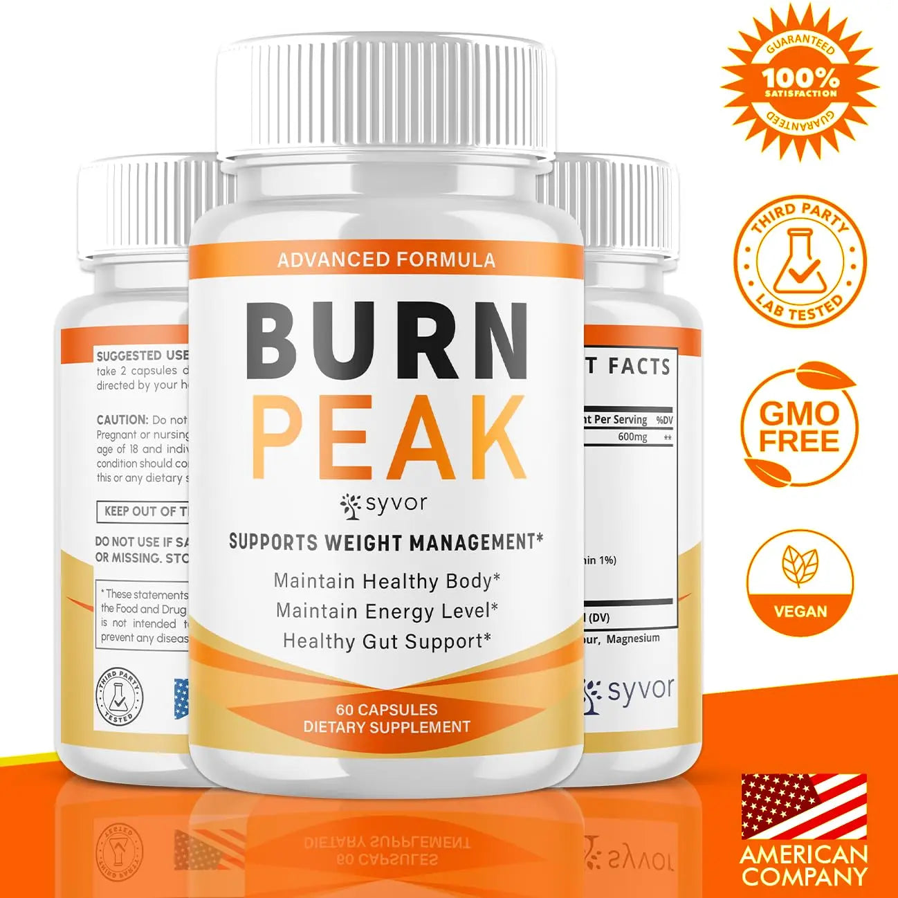 (5 Pack) Burn Peak Capsules, Official Burnpeak Pink Salt Pills with All Natural Ingredients, Advanced Health and Wellness Supplement with Premium Vitamins for Active Lifestyle Support (300 Capsules) SyvorAu supplements