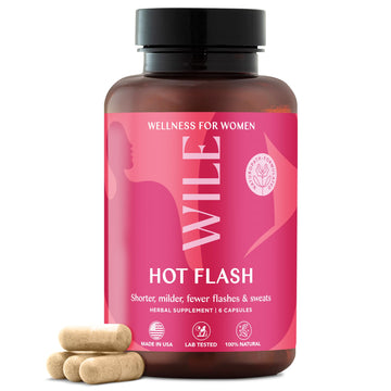 WILE Menopause and Perimenopause Supplements for Women - Hot Flashes and Night Sweats Relief with Kudzu Root - Premenopause Support for Stress, Hot Flash, Hormone Balance & Restful Sleep, 30 Servings WILEAu supplements