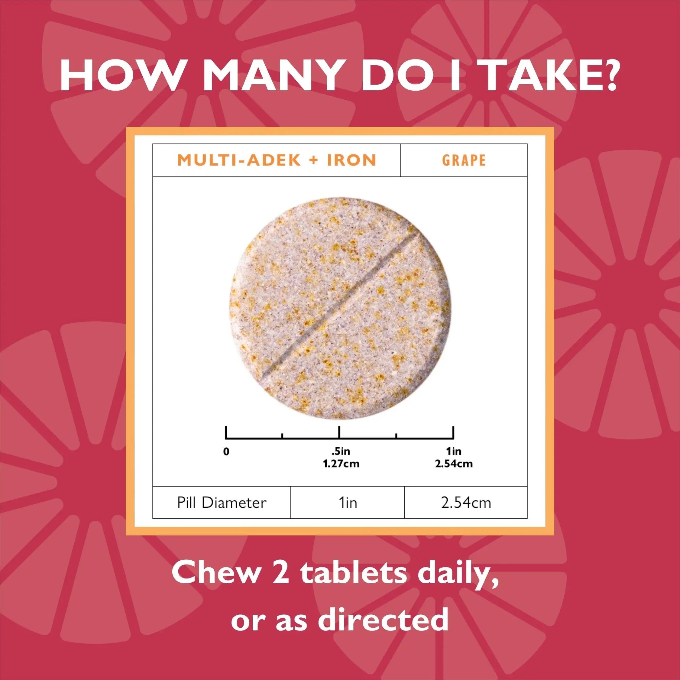Celebrate Vitamins Multi ADEK Chewables, 60mg Iron - Daily Bariatric Multivitamin, Vitamins A, D, E, K & B12 for Duodenal Switch Surgery Patients Celebrate Bariatric SupplementsAu supplements