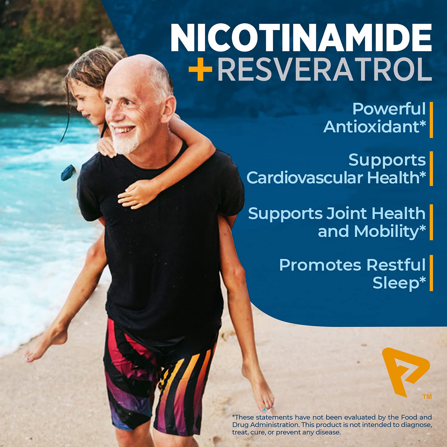 Nicotinamide 500 mg with Resveratrol 100 mg 120 Veggie Capsules - Non-GMO Vitamin B3, Supports Metabolic Health, NAD+, Skin Cell & Mitochondrial Energy Production. Made in USA for Men and Women Prime FormulasAu supplements