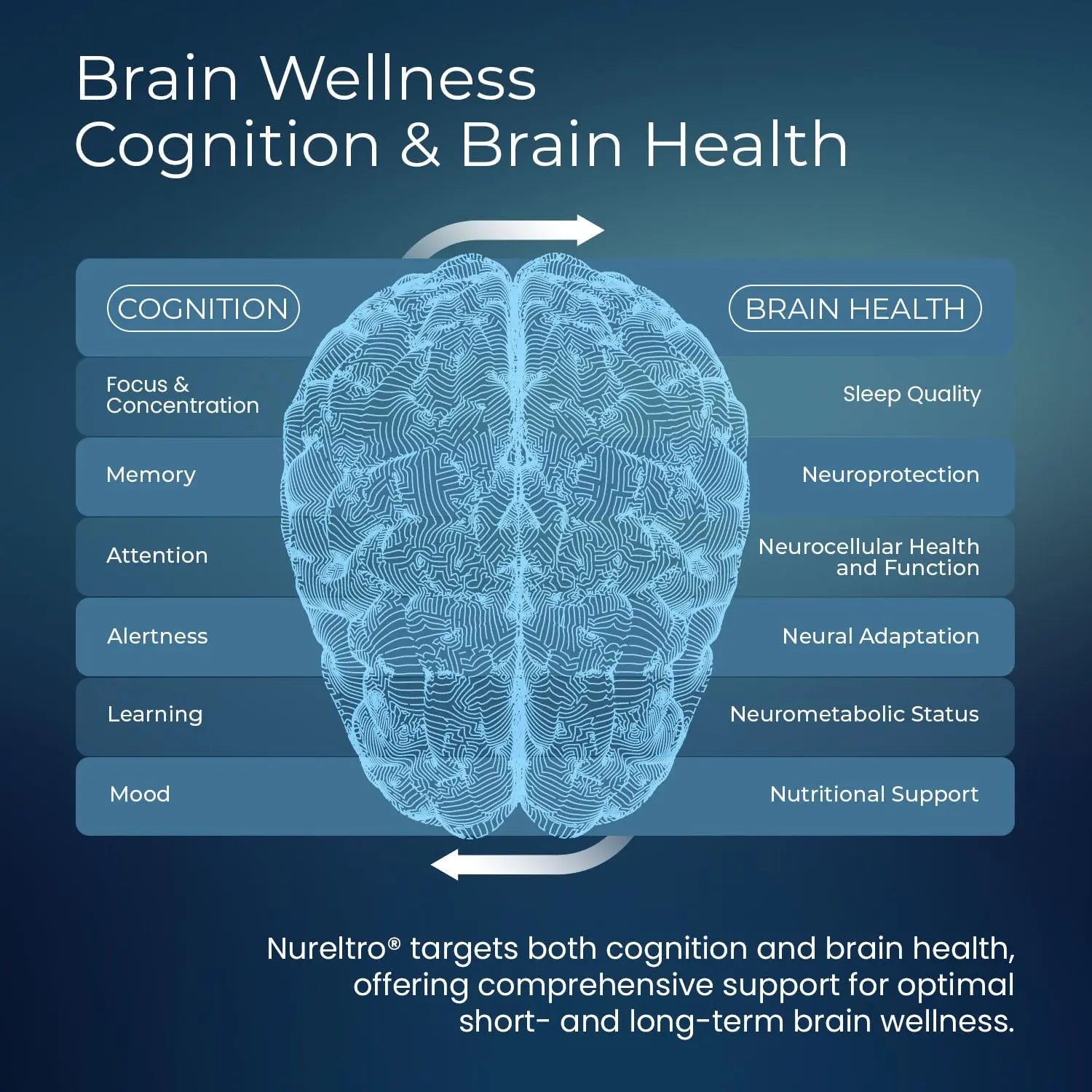 Nureltro All-in-One Nootropic Brain Supplement for Adults and Seniors w/Shoden® Ashwagandha | Supports Memory, Focus, Mood, Mental Clarity, and Brain Health - Caffeine-Free (120 Capsules) Nureltronz supplements
