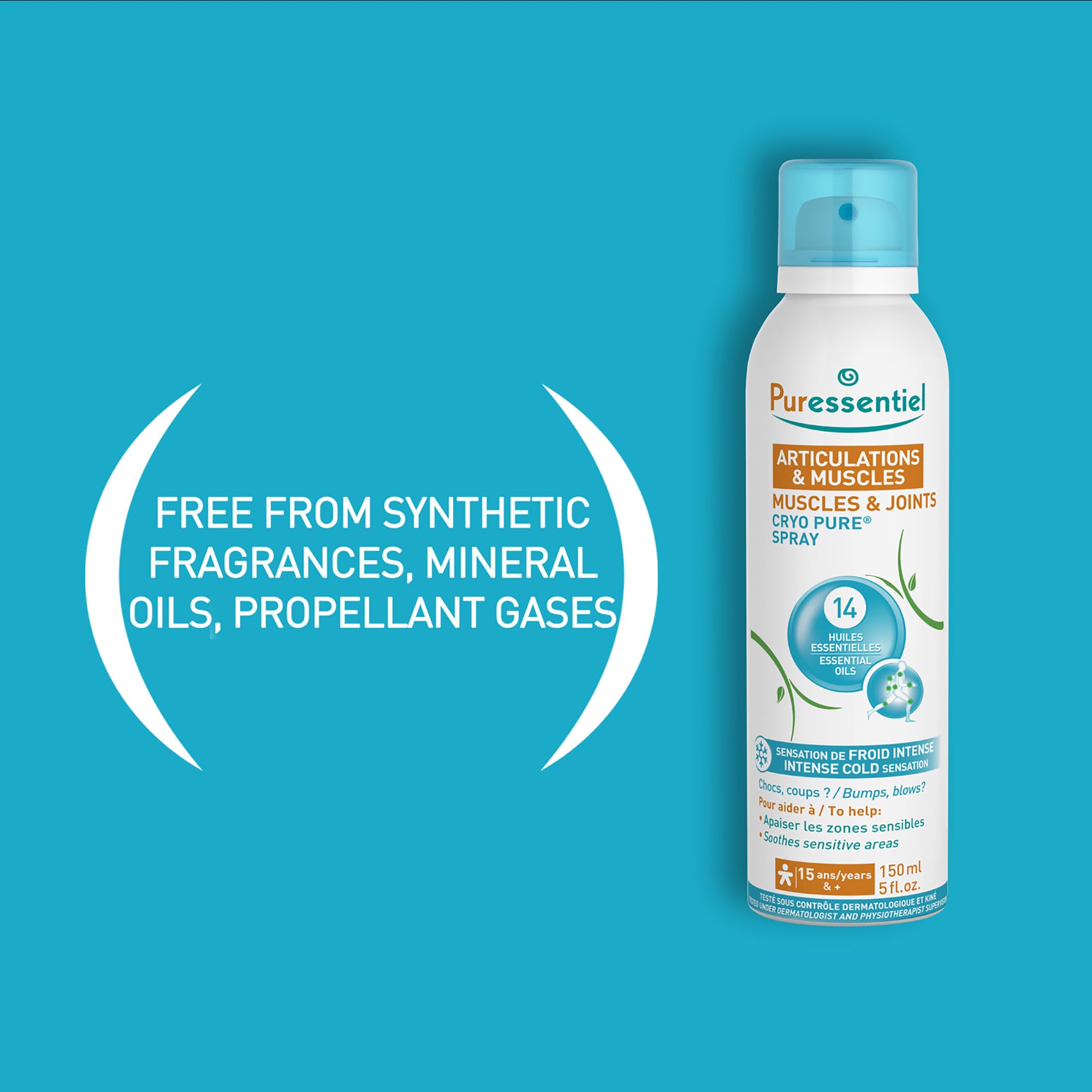 Puressentiel Muscles and Joints Cryo Pure Spray - Natural Menthol and Essential Oils Soothe Muscle Stiffness - Long Lasting Cooling Sensation - 5 oz PuressentielAu supplements