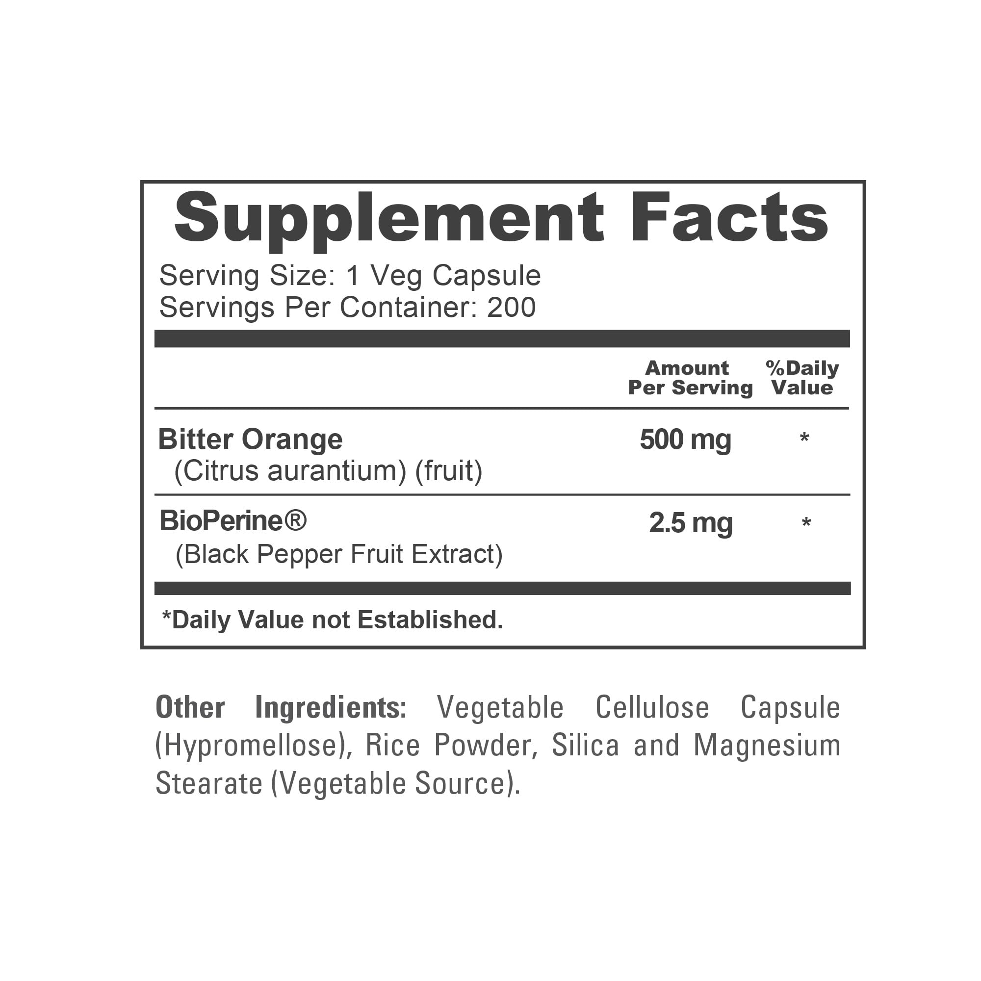 NusaPure Bitter Orange - Suitable for Vegetarian/Vegan, Non - GMO - 500mg 200 Capsules NusaPureAu supplements