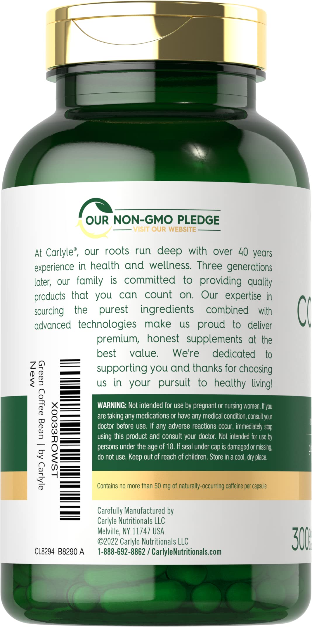 Carlyle Green Coffee Bean Extract | 8000 mg | 300 Capsules | Non-GMO and Gluten Free CarlyleUS supplements
