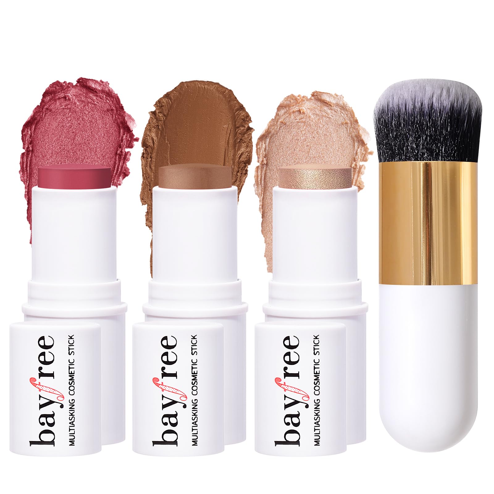 KIMUSE Face Sticks Trio, Cream Blush Stick & Highlighter Stick & Contour Stick for Sculpt the Cheeks, Long Lasting Cream Contour Stick Trio for Face Makeup, with Brush KIMUSEAu supplements