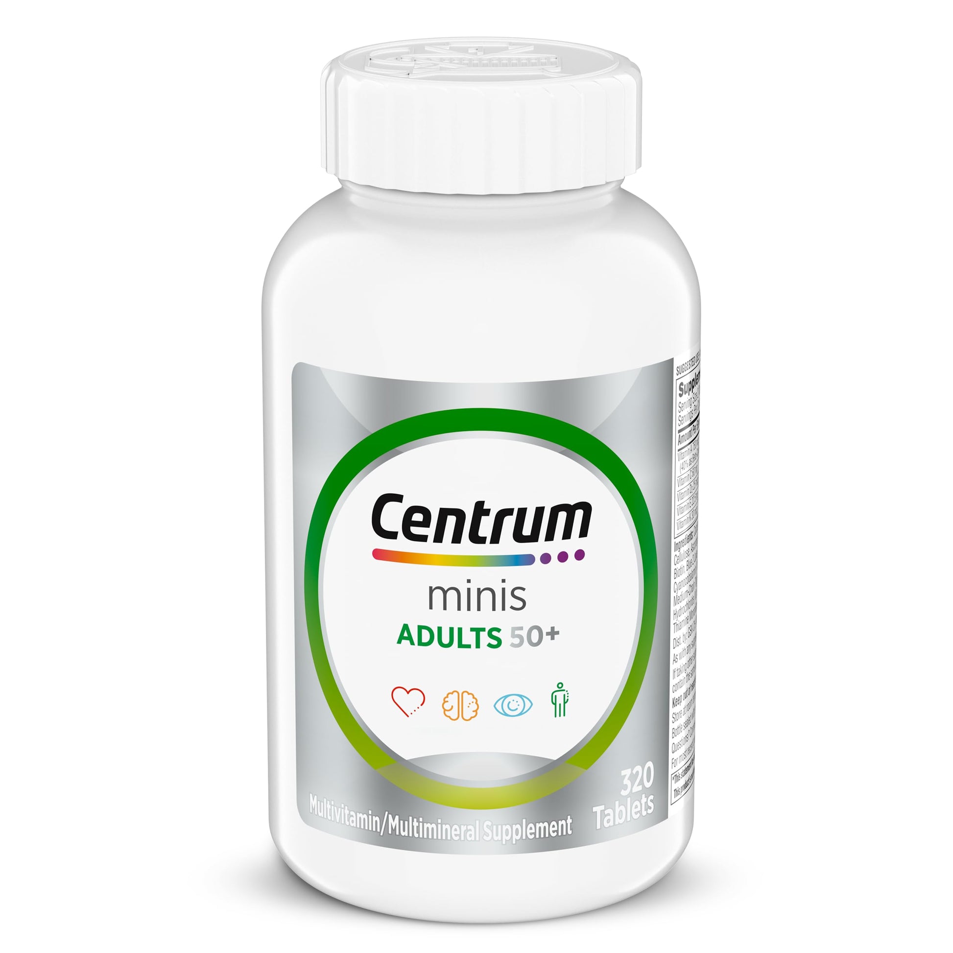 Centrum Minis Silver Multivitamin for Adults 50 Plus, Multimineral Supplement, Vitamin D3, B-Vitamins, Gluten Free, Non-GMO Ingredients CentrumAu supplements