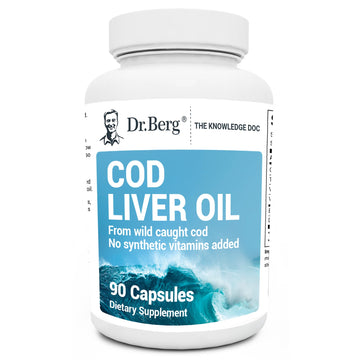 Dr. Berg Cod Liver Oil Capsules - New Formula Without OxBile - Rich in Omega-3 Fatty Dr. Berg NutritionalsUS supplements