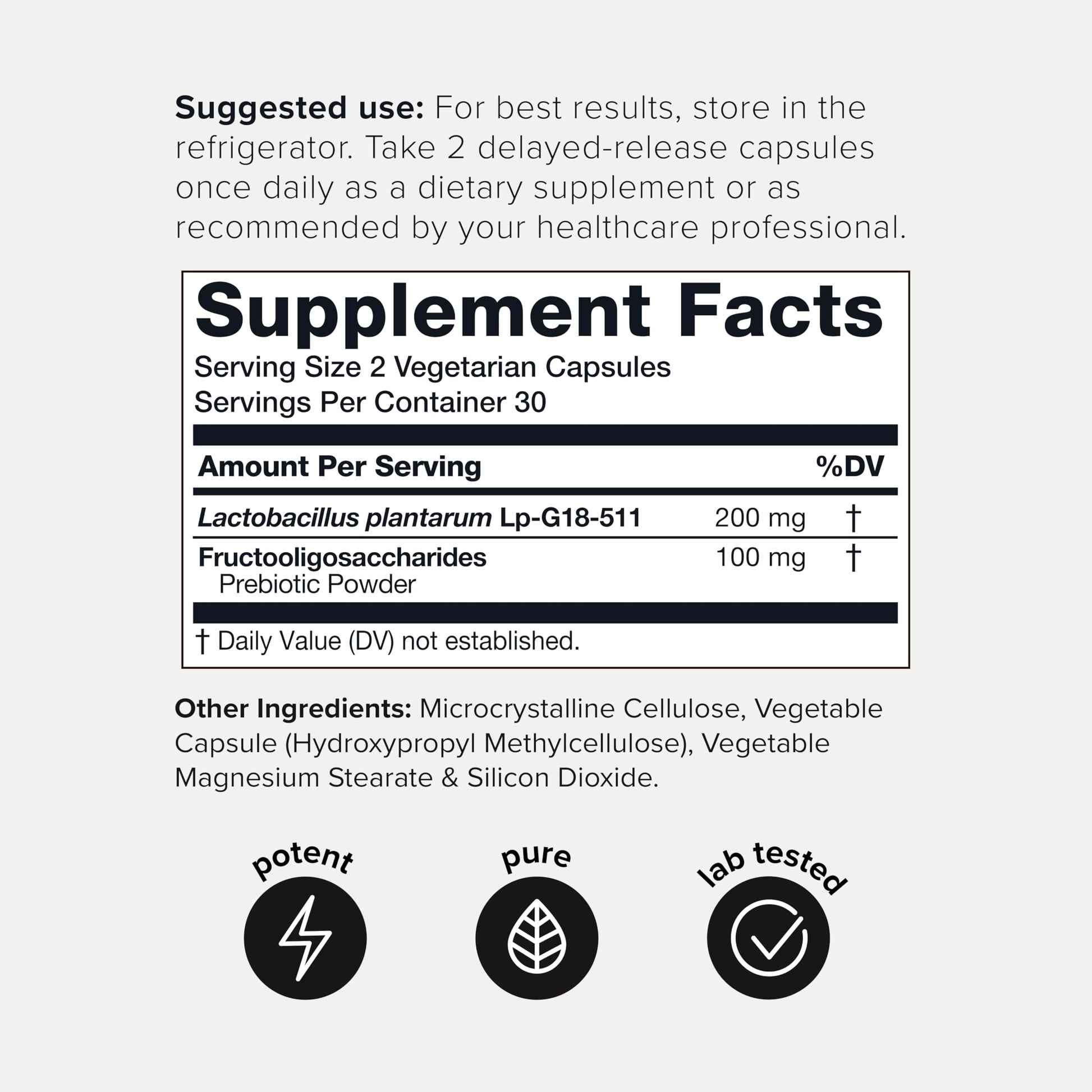 Toniiq Lactobacillus Plantarum – 100 Billion CFU High-Strength Single-Strain Probiotic with FOS – Delayed-Release Veggie Capsules – Third-Party Tested Potency – 60 Capsules ToniiqAu supplements