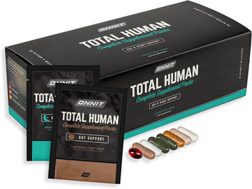 ONNIT Total Human Adult Multivitamin Comprehensive Capsule Packs with Day and Night Support, Daily Vitamin Packs for Men and Women, Dietary Supplement Capsules, 30-Day Supply, 60 Packs ONNITAu supplements