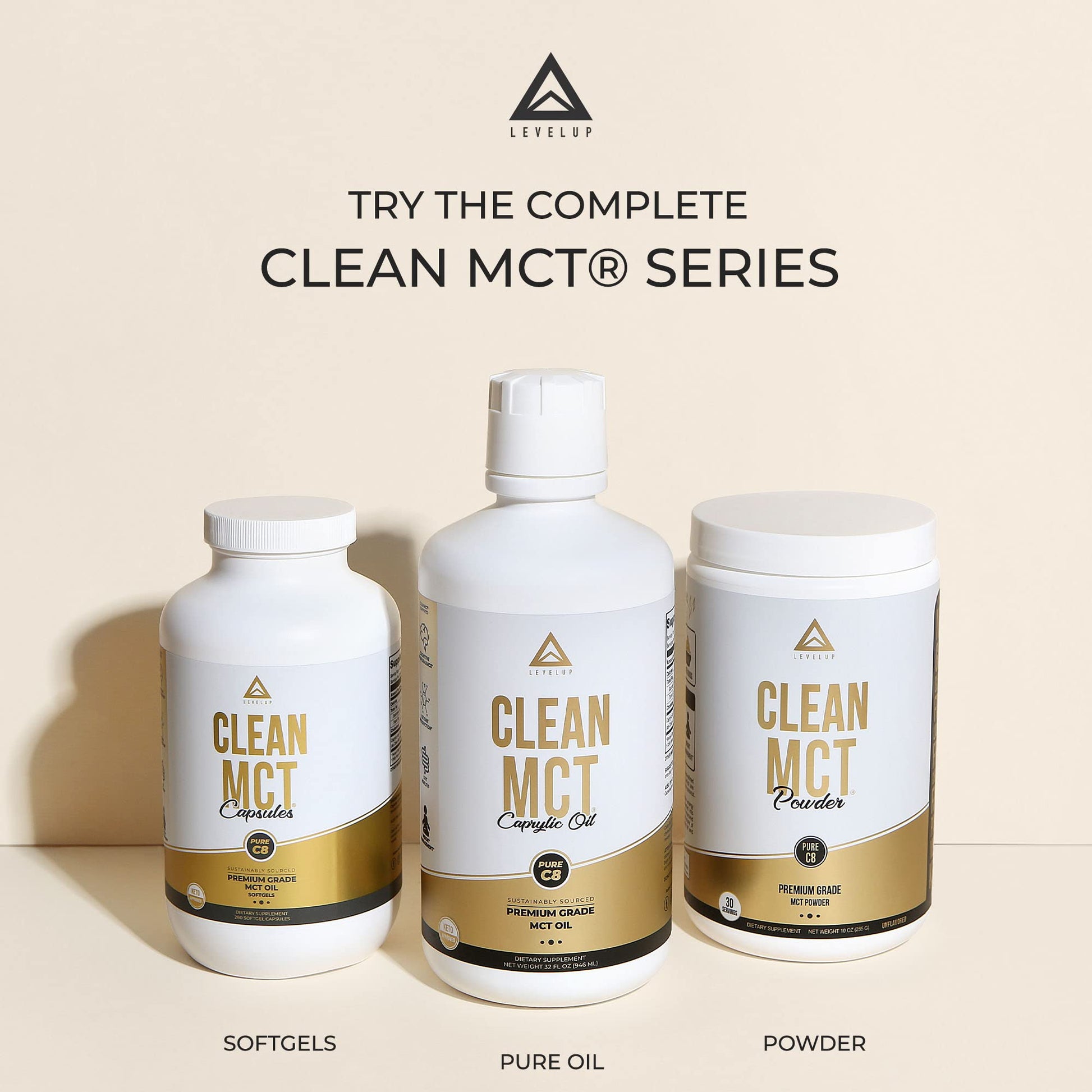 LevelUp Clean MCT Oil - 100% Caprylic C8 for Energy, Focus, Weight Management LevelUpUS supplements