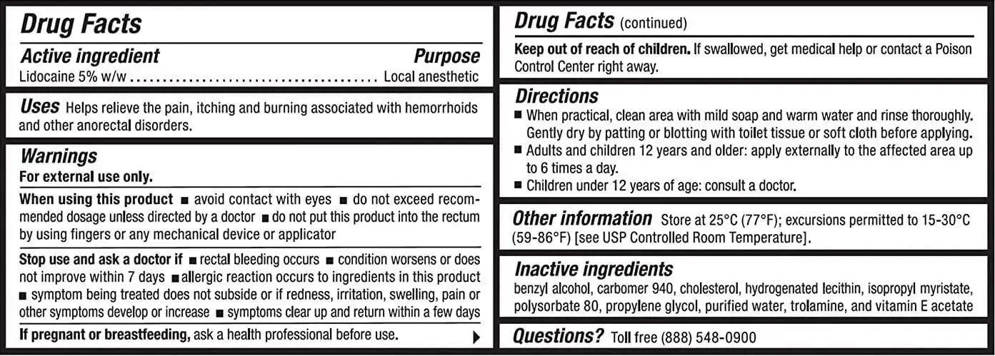 Recticare Anorectal Lidocaine 5% Cream: Topical Numbing Cream for Treatment of Hemorrhoids & Other Anorectal Disorders - 30g Tube RecticareAu supplements