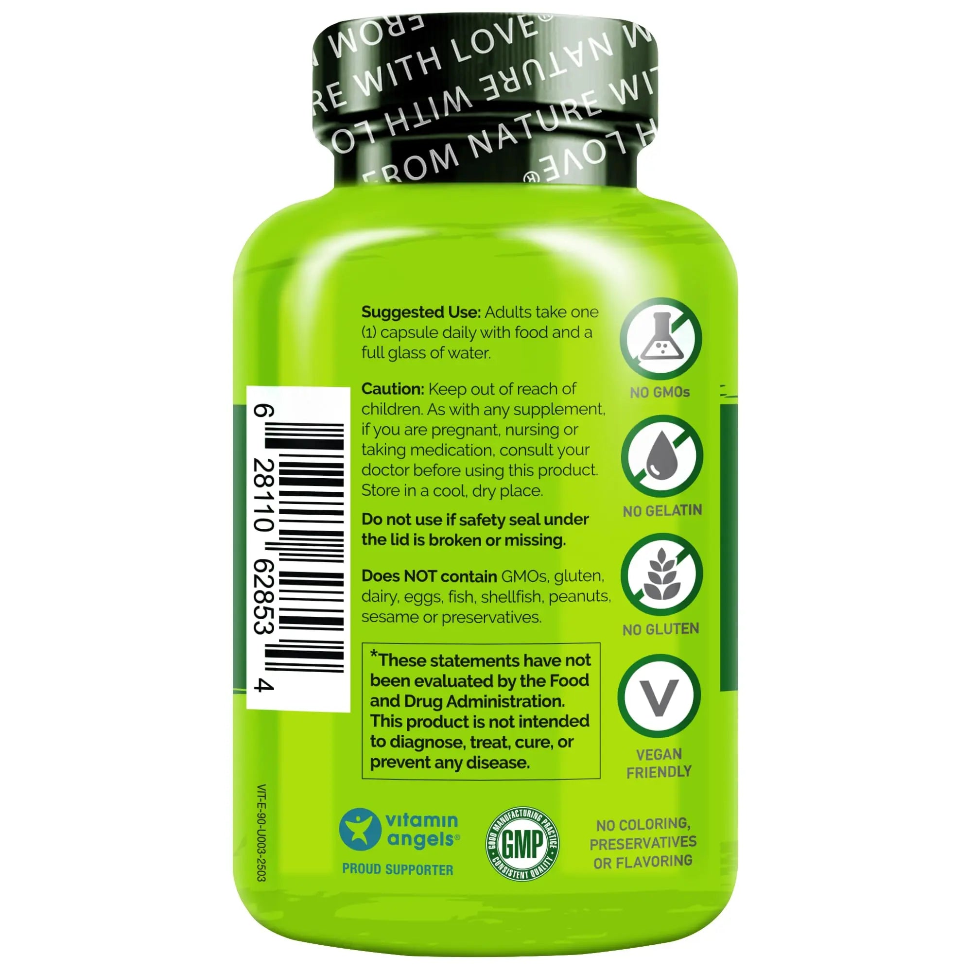 NATURELO Vitamin E Capsules 180 mg - 90 Vegan Capsules | Supports Skin, Hair, and Nails | Immune and Eye Health | NATURELOAu supplements