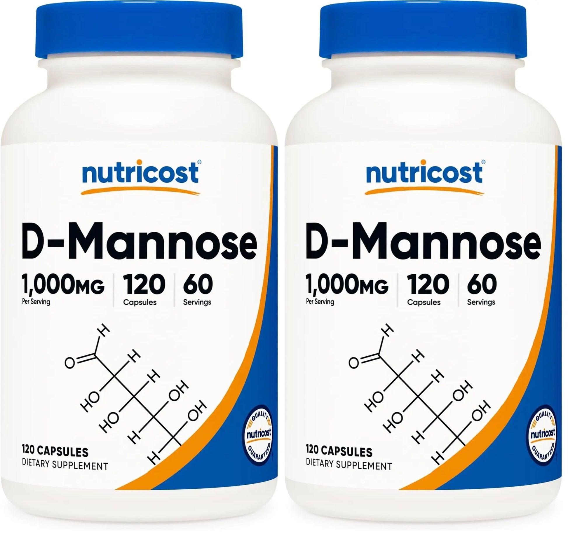 Nutricost D-Mannose 1000mg Per Serving, 120 Capsules - 500mg Per Capsule, Urinary Tract Health, Non-GMO and Gluten Free (Pack of 2) NutricostAu supplements