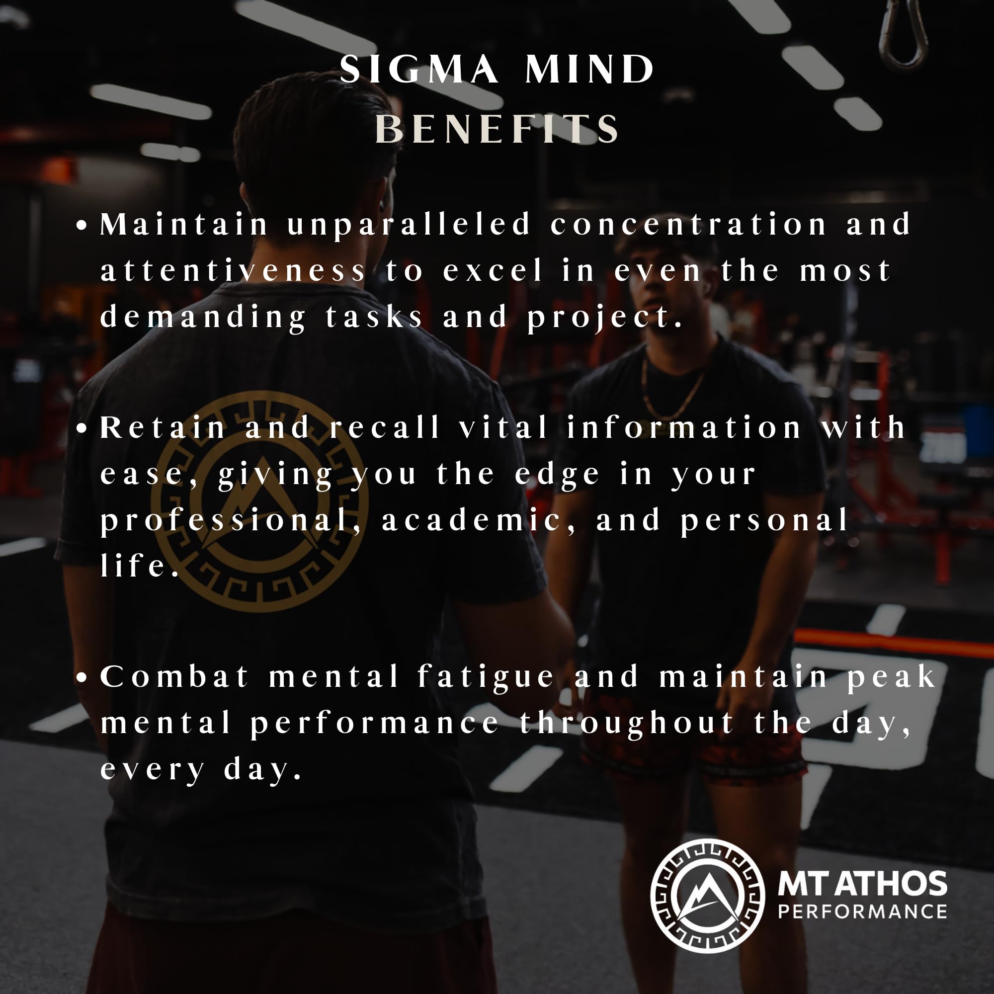 Mt. Athos Performance Sigma Mind | Potent Nootropic Formula to Support Cognitive Function, Improved Focus, Drive, and Mood | 30 Servings, 90 Capsules Mt. Athos PerformanceAu supplements