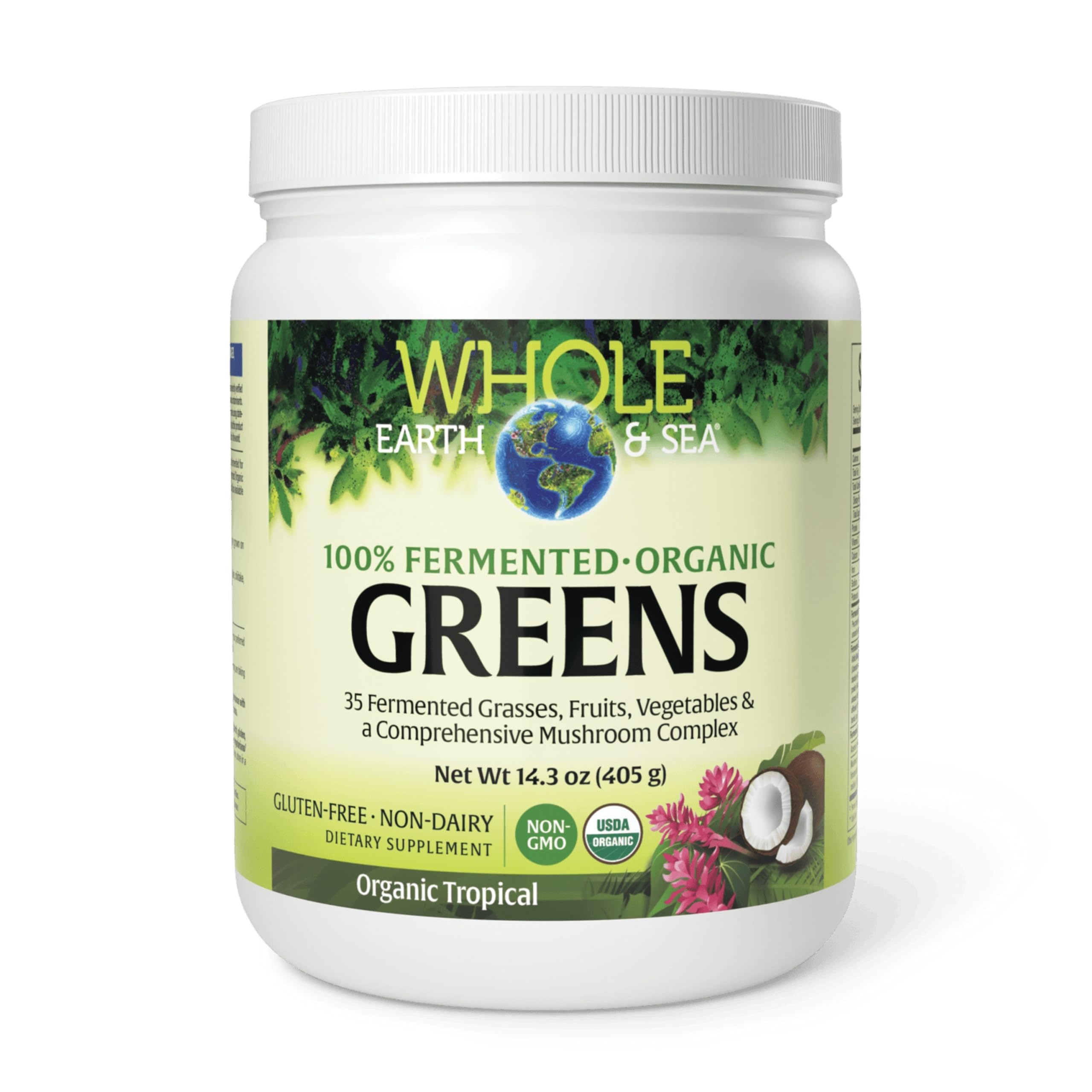 Whole Earth & Sea from Natural Factors, Organic Fermented Greens, Vegan Whole Food Supplement, Tropical, 14.3 Oz Natural FactorsAu supplements