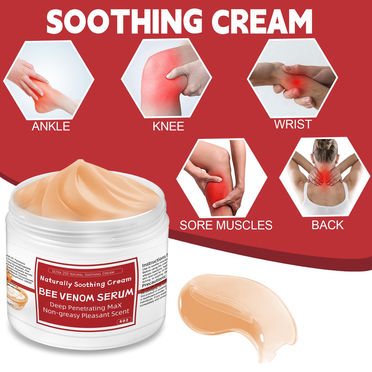 AEROMAXX Bee Venom Muscle & Joint Cream, 10X Ultra Strength Care Ointment, Natural Organic Formula, for Shoulder, Back, Neck, Hands, Knuckles, Elbows, Feet, Leg, Knees, Ankle, Adults, Seniors AEROMAXXAu supplements
