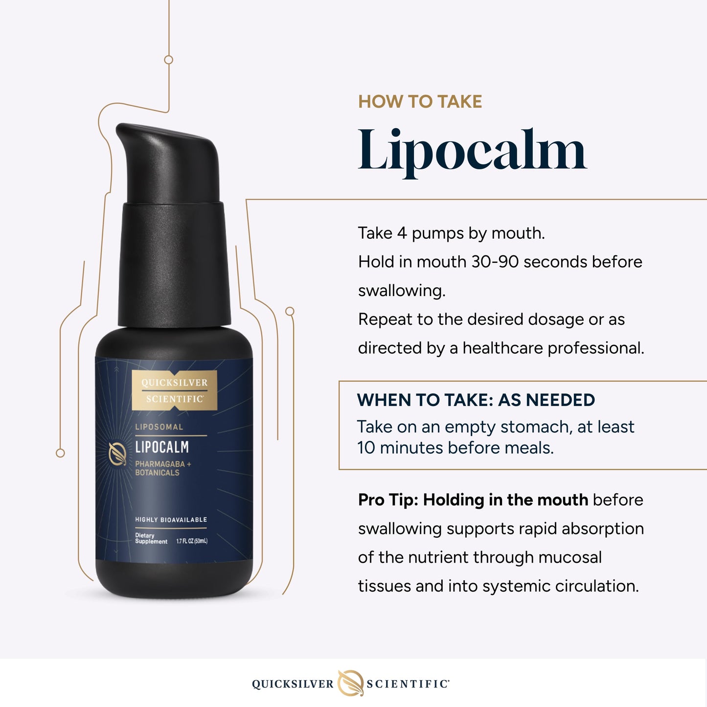 Quicksilver Scientific LipoCalm - Liposomal GABA with Herbs for Relaxation Support - Chamomile, Passionflower Herb & Skullcap Supplement for Peace of Mind & Sleep Calm Support (1.7oz / 50ml) Quicksilver ScientificUS supplements
