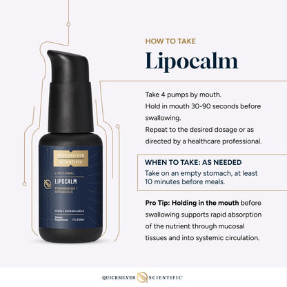 Quicksilver Scientific LipoCalm - Liposomal GABA with Herbs for Relaxation Support - Chamomile, Passionflower Herb & Skullcap Supplement for Peace of Mind & Sleep Calm Support (1.7oz / 50ml) Quicksilver ScientificUS supplements