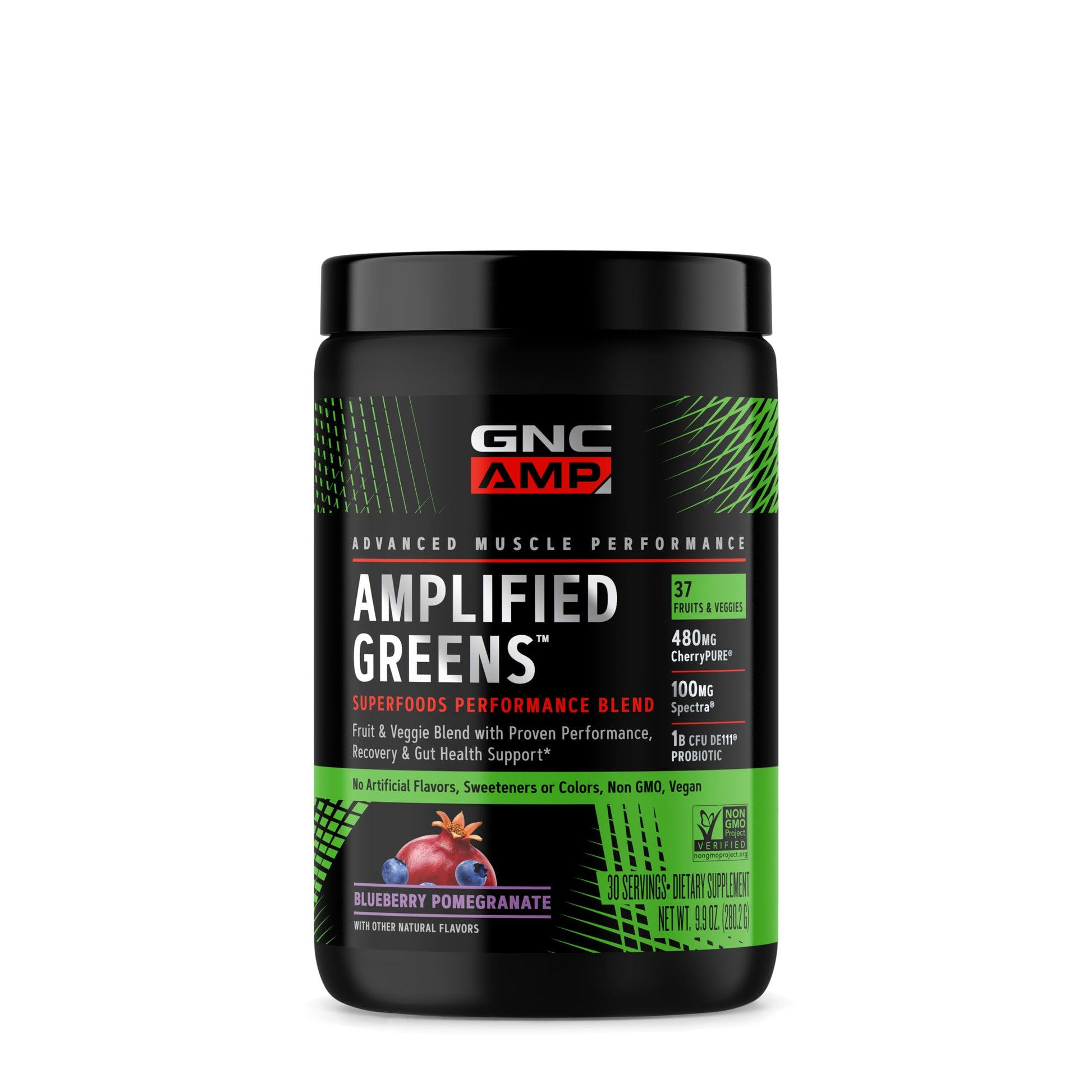 GNC AMP Amplified Greens Superfoods Performance Blend - Vegan Athlete Superfood Drink - Blueberry Pomegranate - 9.9 Oz (30 Servings) GNCAu supplements
