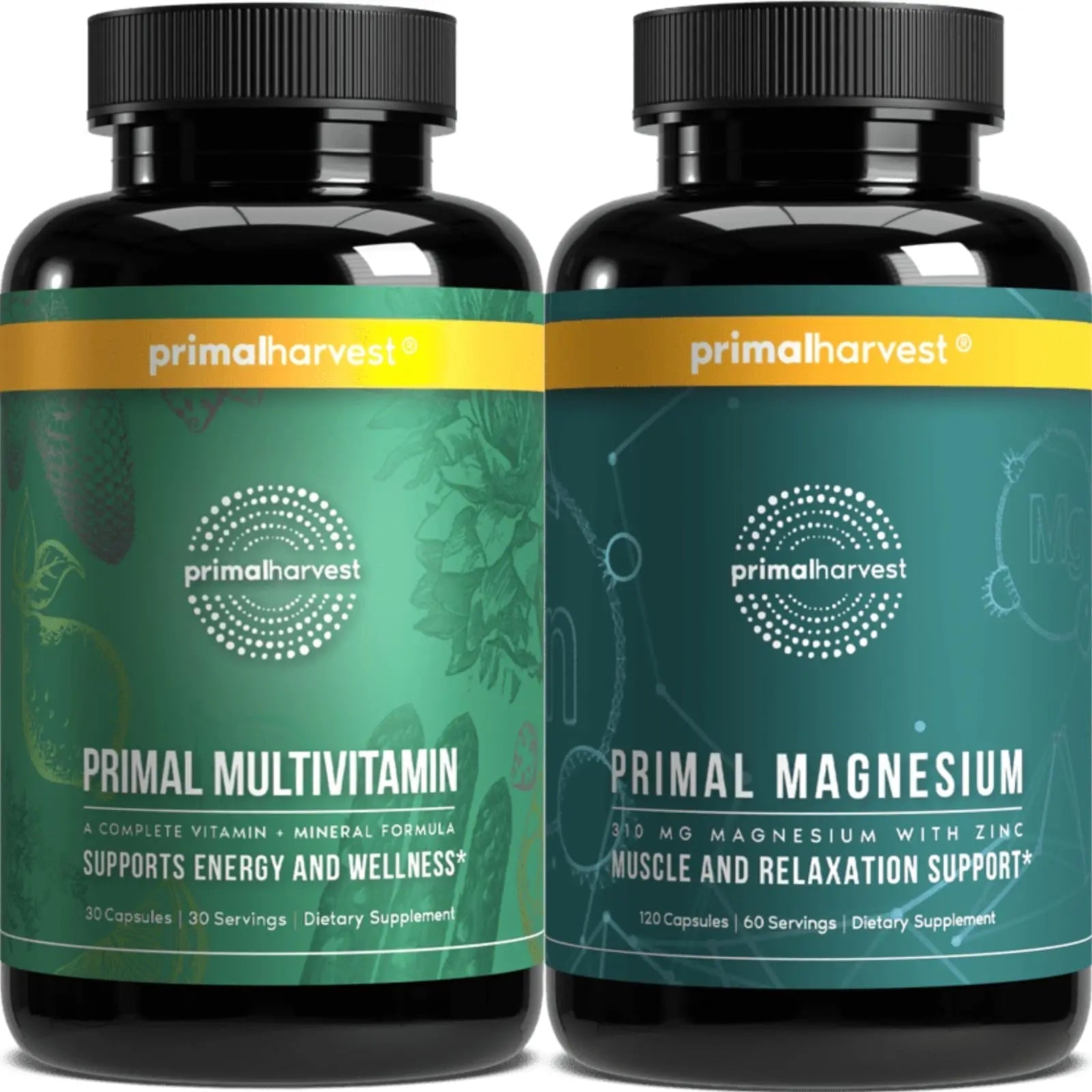 Primal Harvest Multivitamin & Magnesium Supplements for Women and Men Multi Vitamin Capsules and Magnesium Glycinate Pills Bundle Primal HarvestAu supplements