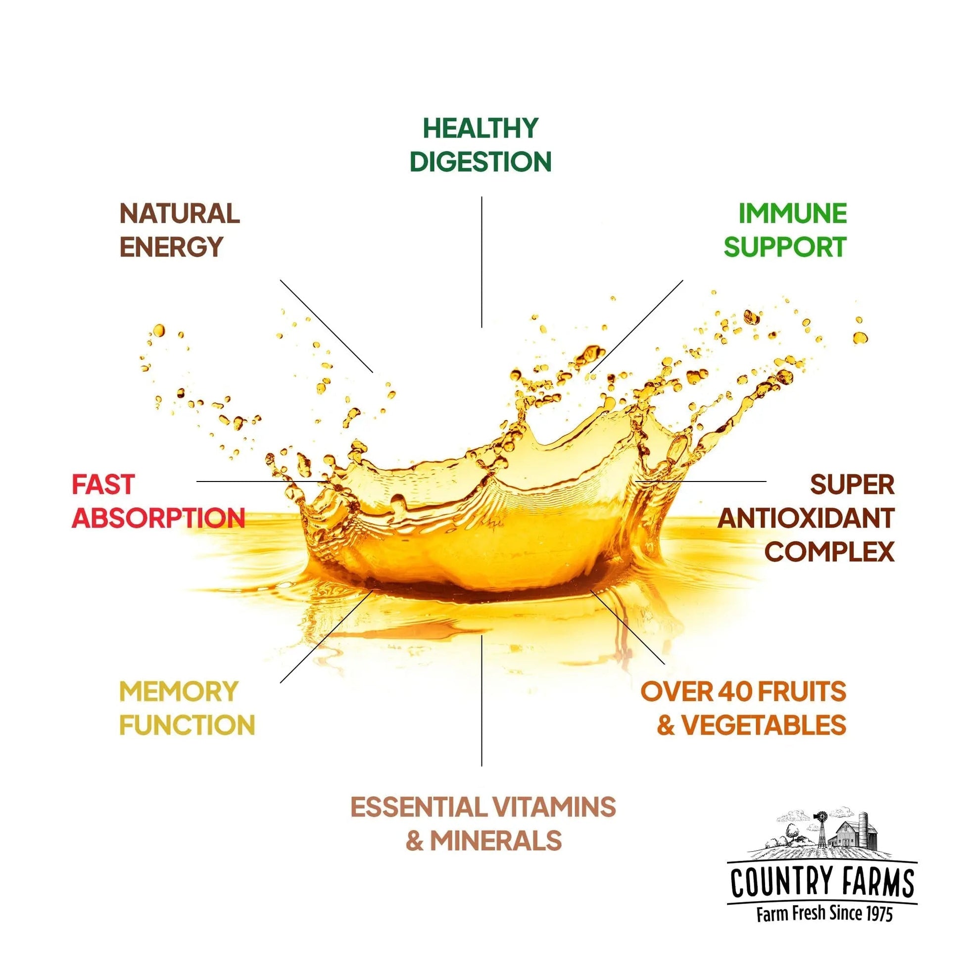 Country Farms Liquid Multivitamin, Vitamins and Minerals for Immune Support and Energy, Herbal Blend, Vegan Country FarmsAu supplements