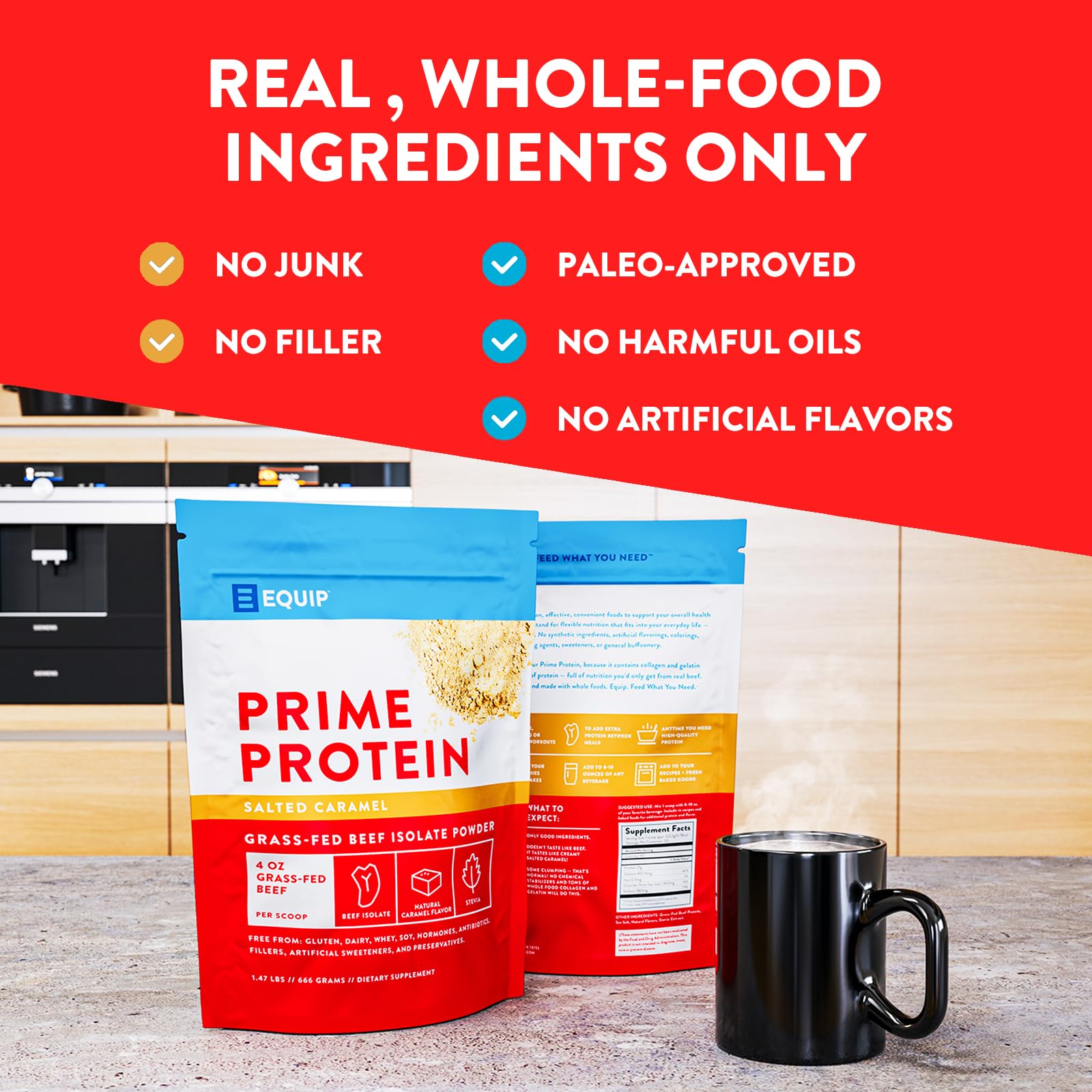 Equip Foods Prime Protein - Grass Fed Beef Protein Powder Isolate - Paleo and Keto EquipUS supplements