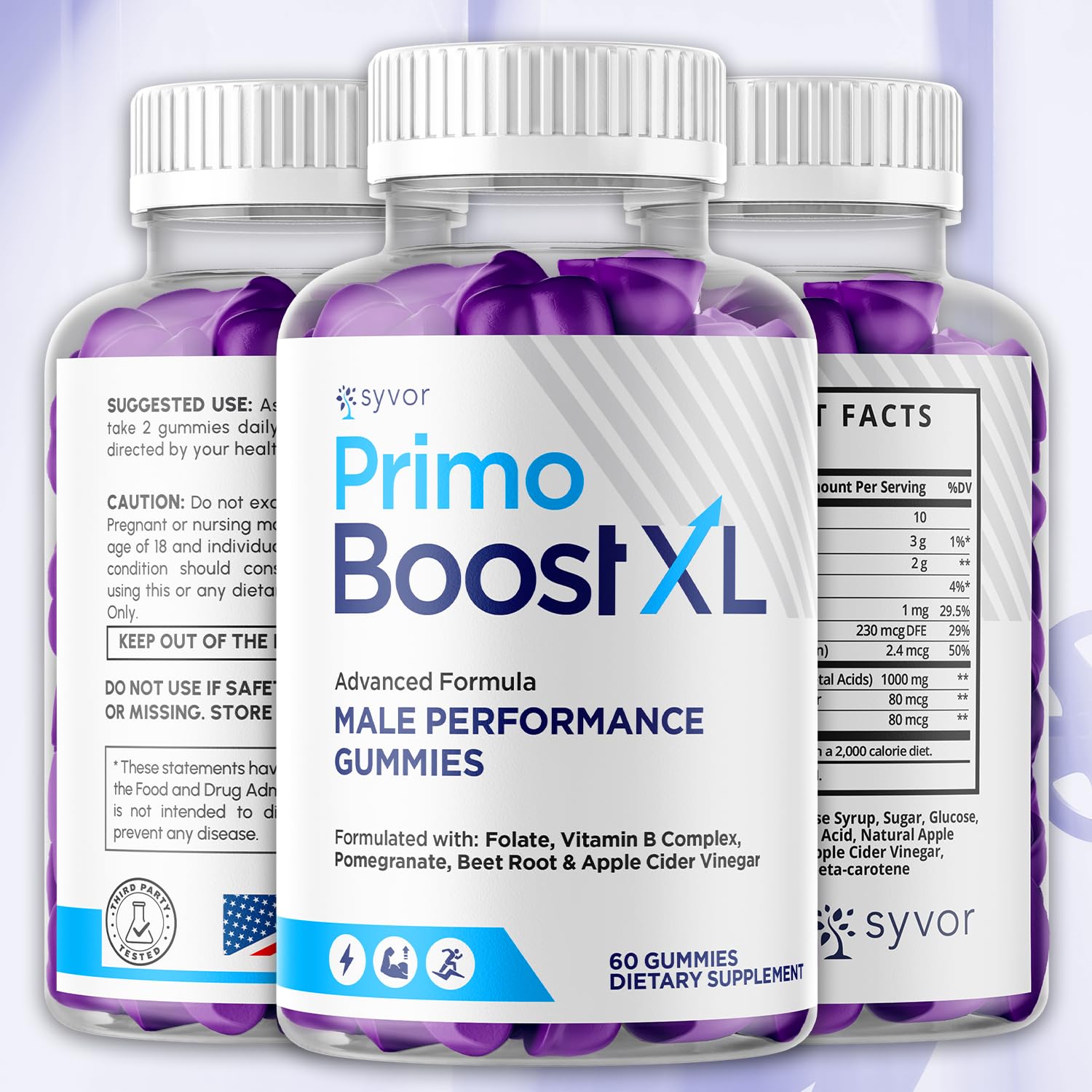 (2 Pack) Primo Boost XL Gummies, Official Primo Boost XL Gummys with All Natural Ingredients, Advanced PrimoBoost Health & Wellness Formula with Max Strength Active Lifestyle Vitamins (120 Gummies) SyvorAu supplements