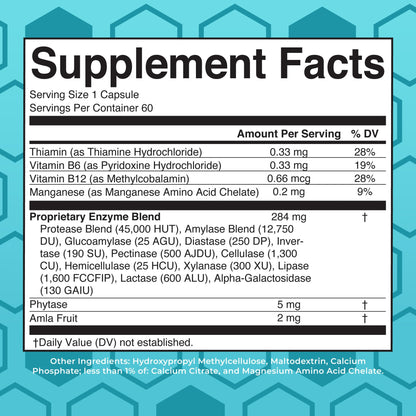 MaryRuth Organics Digestive Enzymes | Up to 2 Month Supply | Vegan Digestive Health Aid and Gut Health Enzyme Complex | Over 12 Enzymes | Vitamins B6 & B12 MARYRUTH'SUS supplements