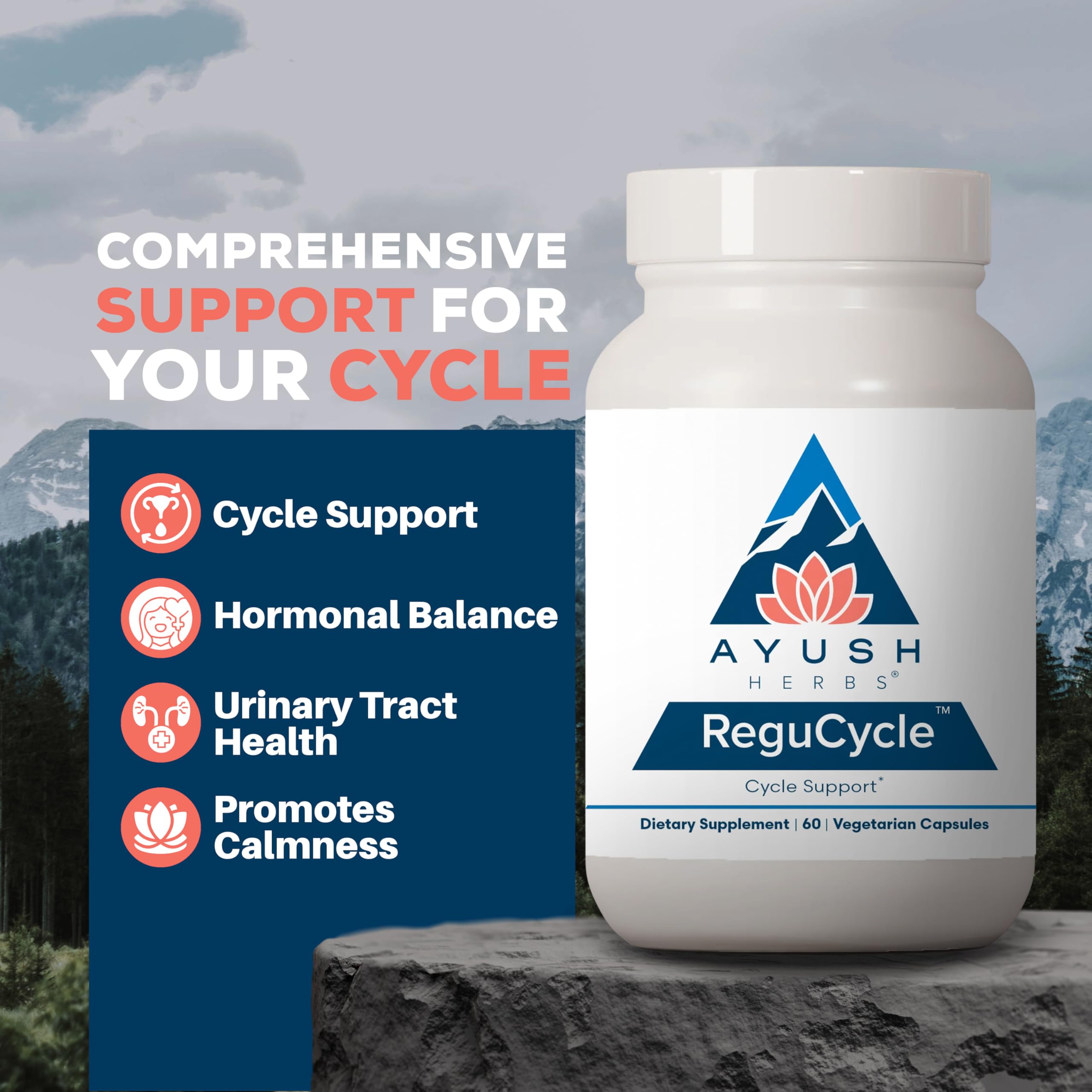 Ayush Herbs Regu-Cycle - Hormone Balance for Women, Hormonal Support, Period Support & Relief, Reproductive Health, Regulate Menstrual Cycle, Ovarian Support Supplement - 60 Vegetarian Capsules Ayush HerbsAu supplements