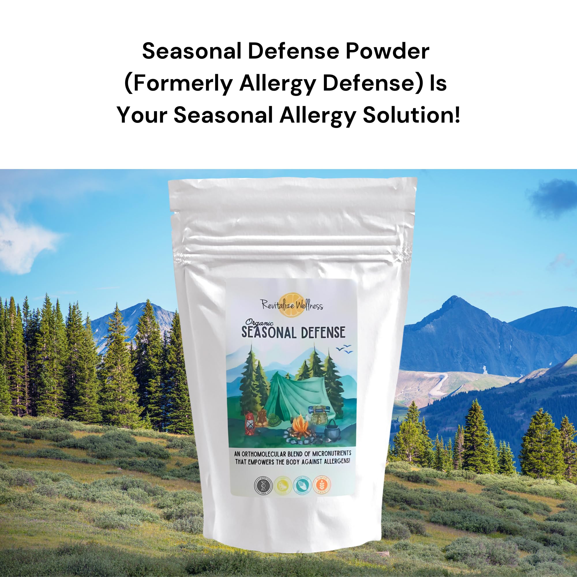 Revitalize Wellness Organic Seasonal Defense Powder Formerly Allergy Defense | Bromelain, Vitamin B3, Vitamin C, Quercetin, and NAC | No Sugar Added | Fruit Punch Flavor | 30 Servings Revitalize WellnessAu supplements