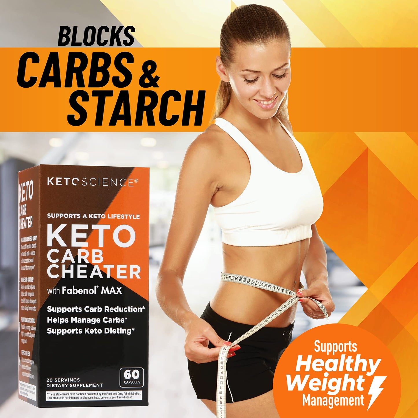 Keto Science Keto Carb Cheater, Supports Carb Reduction, Helps Manage Carbs, Supports Keto ScienceUS supplements