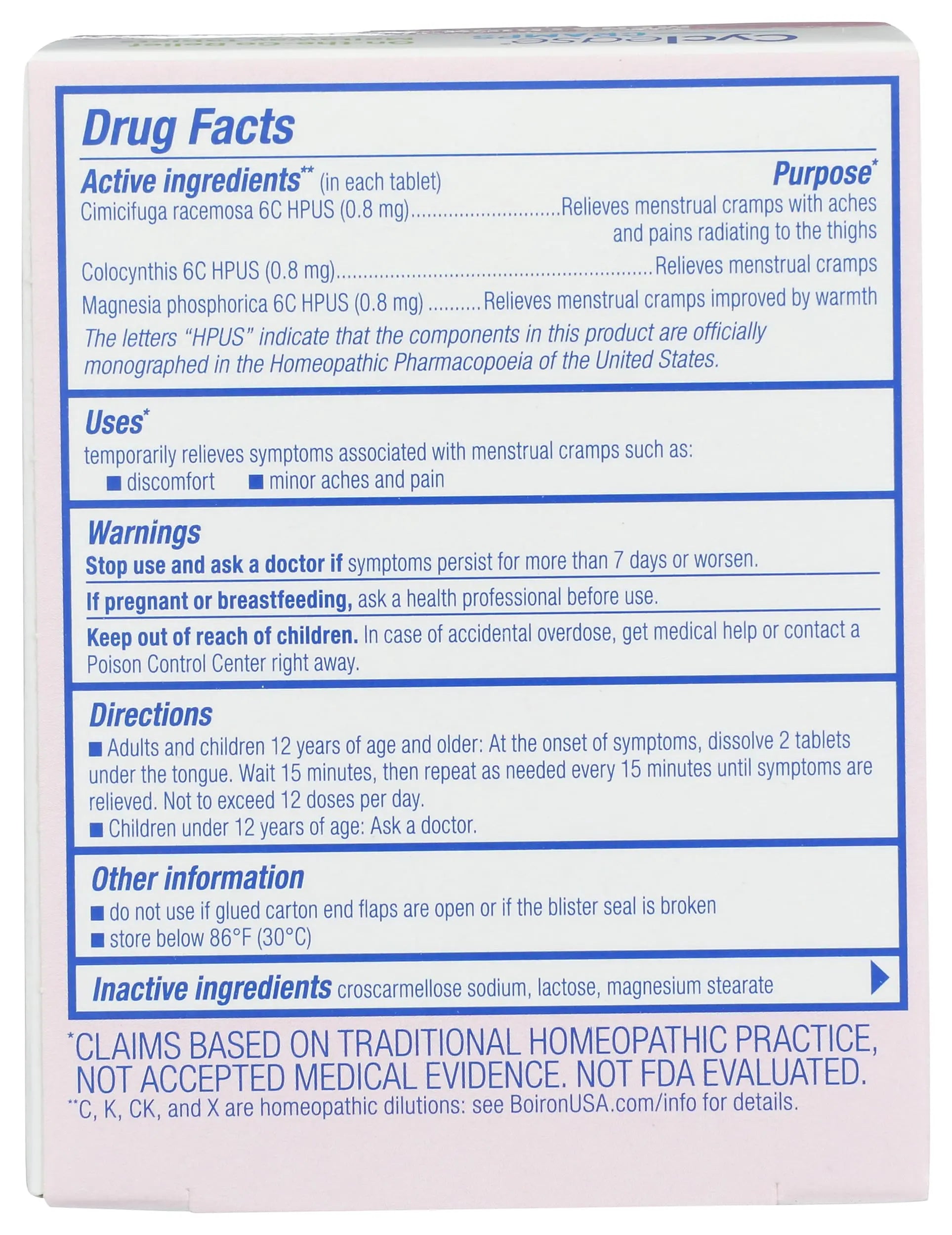 BOIRON Cyclease Cramp Tablets, 60 CT BoironAu supplements
