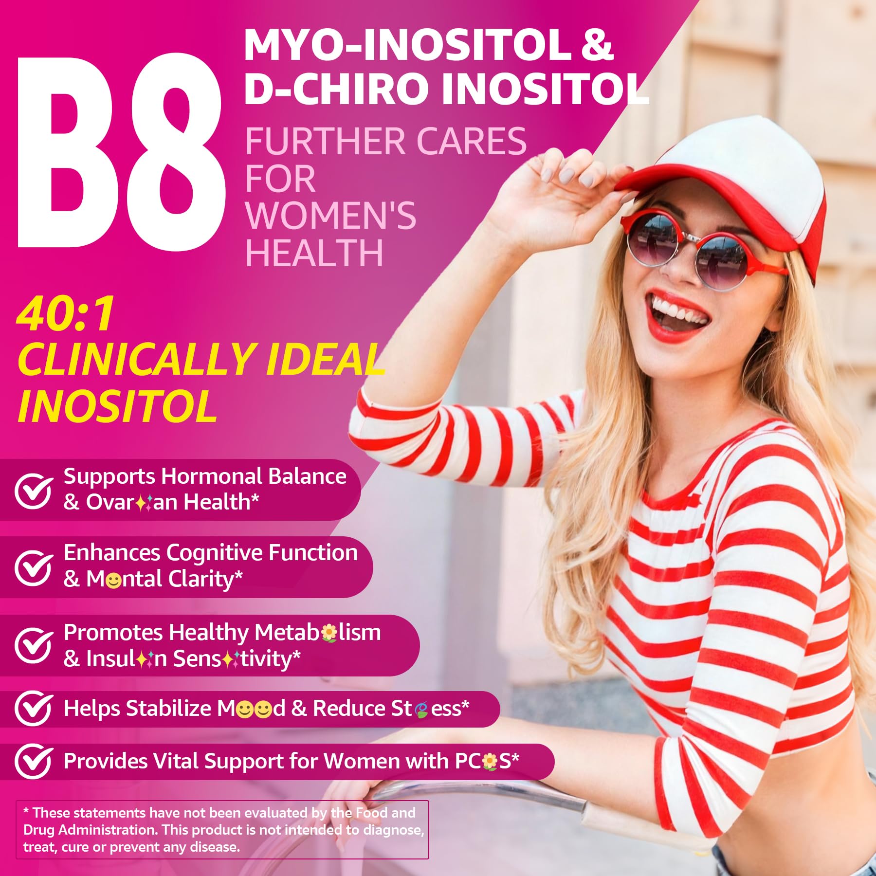 Myo-Inositol & D-Chiro Ideal 40:1, Inositol + Omega-3(3:1) Gummies, Hormone Balance for Women | Sugar Free Inositol Gummies w/Omega 3 DHA:EPA (3:1), Inositol Supplement for Cycle Health, Vegan, 60 Ct EnvyCureAu supplements
