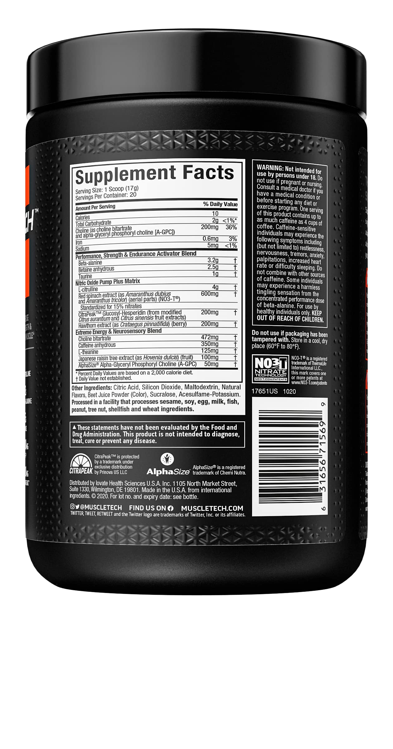 Pre Workout Powder MuscleTech Shatter Pre-Workout PreWorkout Powder MuscleTechUS supplements