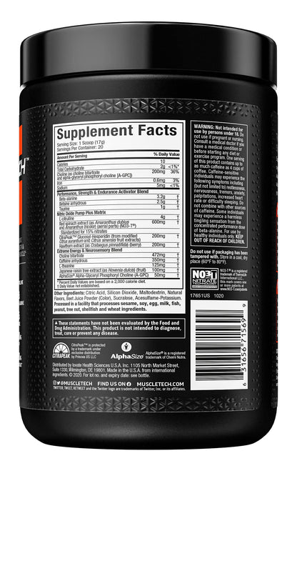 Pre Workout Powder MuscleTech Shatter Pre-Workout PreWorkout Powder MuscleTechUS supplements