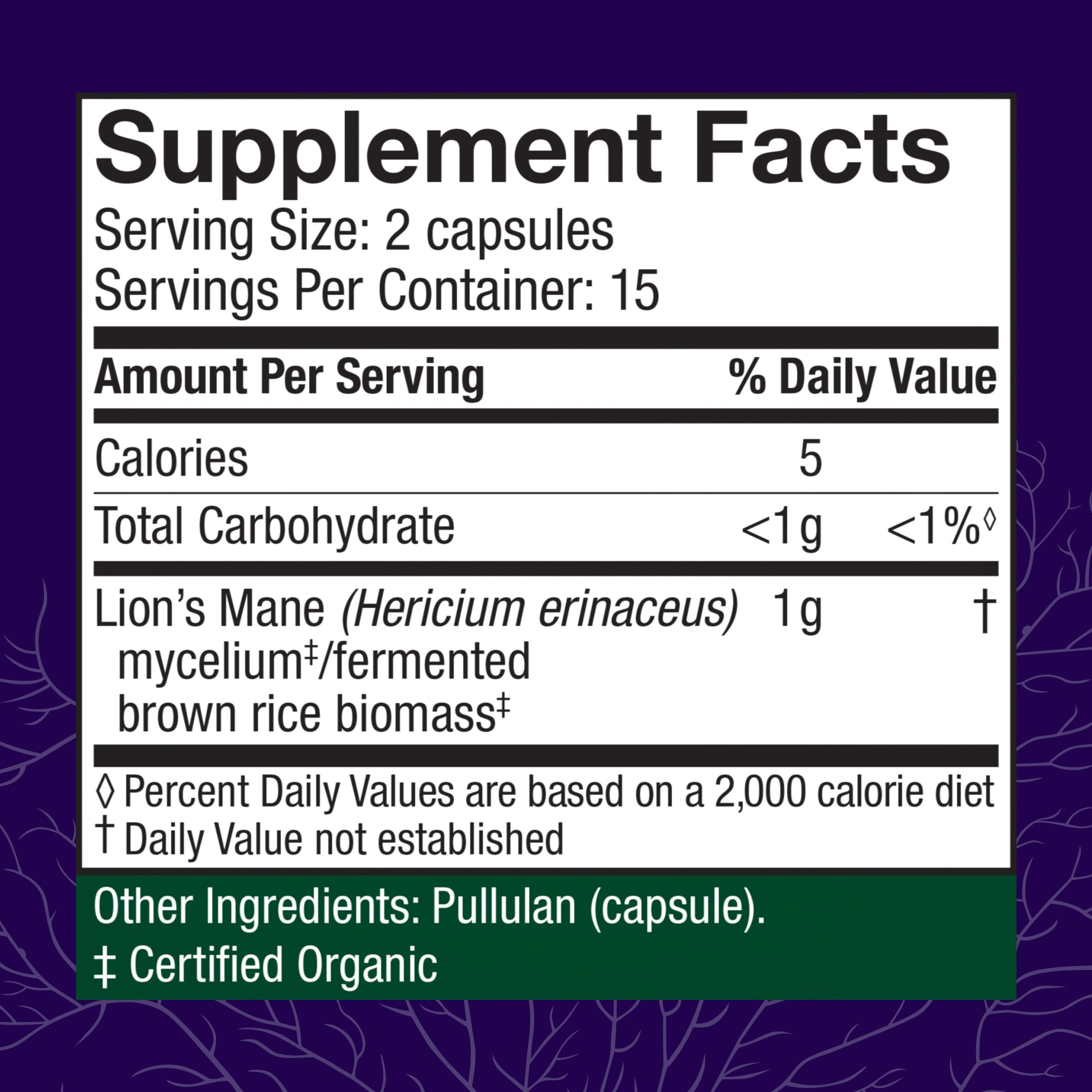 Host Defense Mushrooms Lion's Mane - Brain Health Support Supplement for Focus & Memory Function - Immune & Nervous System Support Supplement- 30 Capsules Host DefenseAu supplements