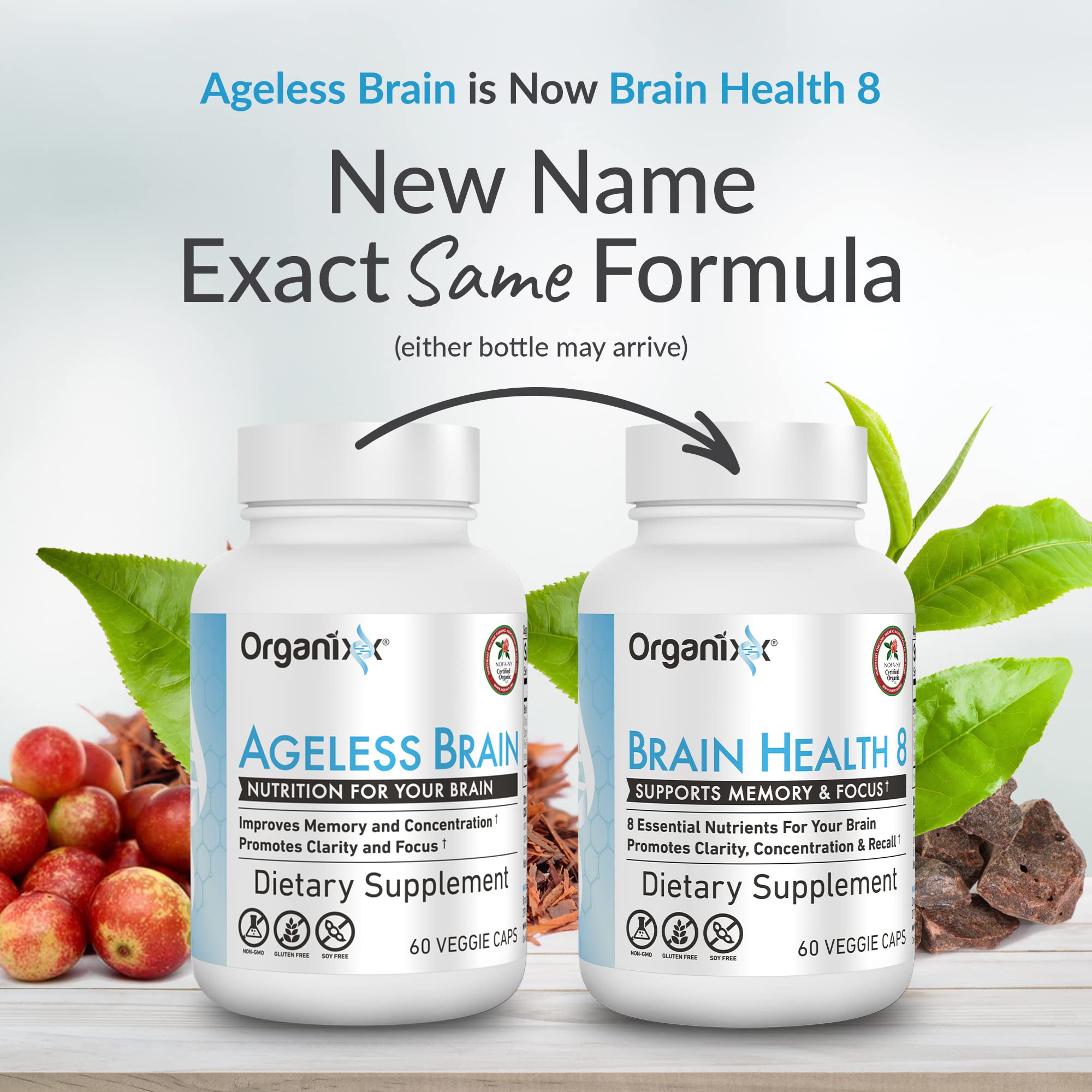 Organixx Ageless Brain Powerful Brain Health Supplement to Support Brain Function, Clarity, Focus, Re-Energize Brain Cells, Helps Promote a Balanced Mood, Gluten Free, Non GMO, 60 Vegetarian Capsules OrganixxAu supplements