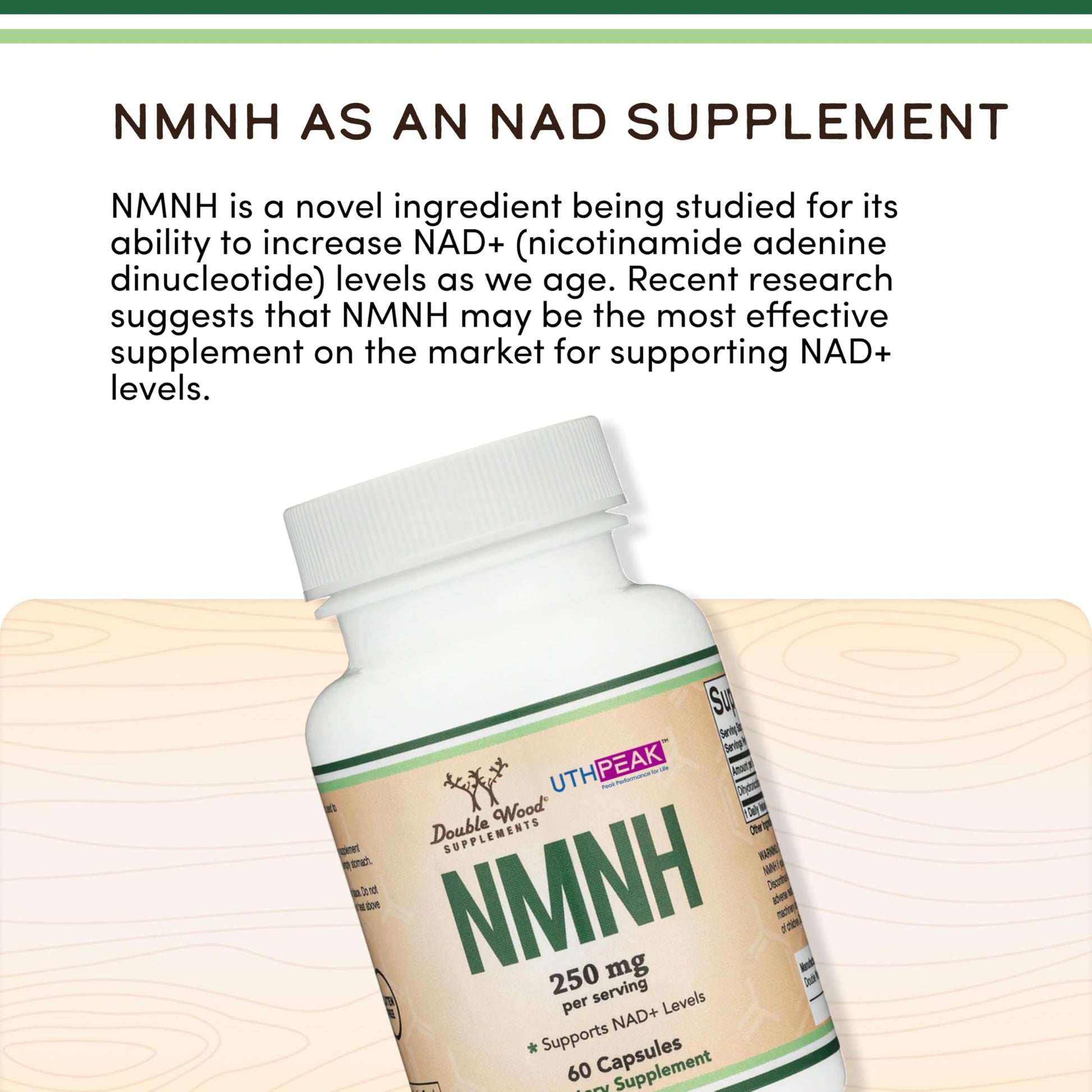 NMNH (NMN Supplement Alternative) Only Clinically Studied Ingredient - Boosts NAD+ Levels for Anti Aging and Cell Regeneration by Double Wood Double Wood SupplementsAu supplements
