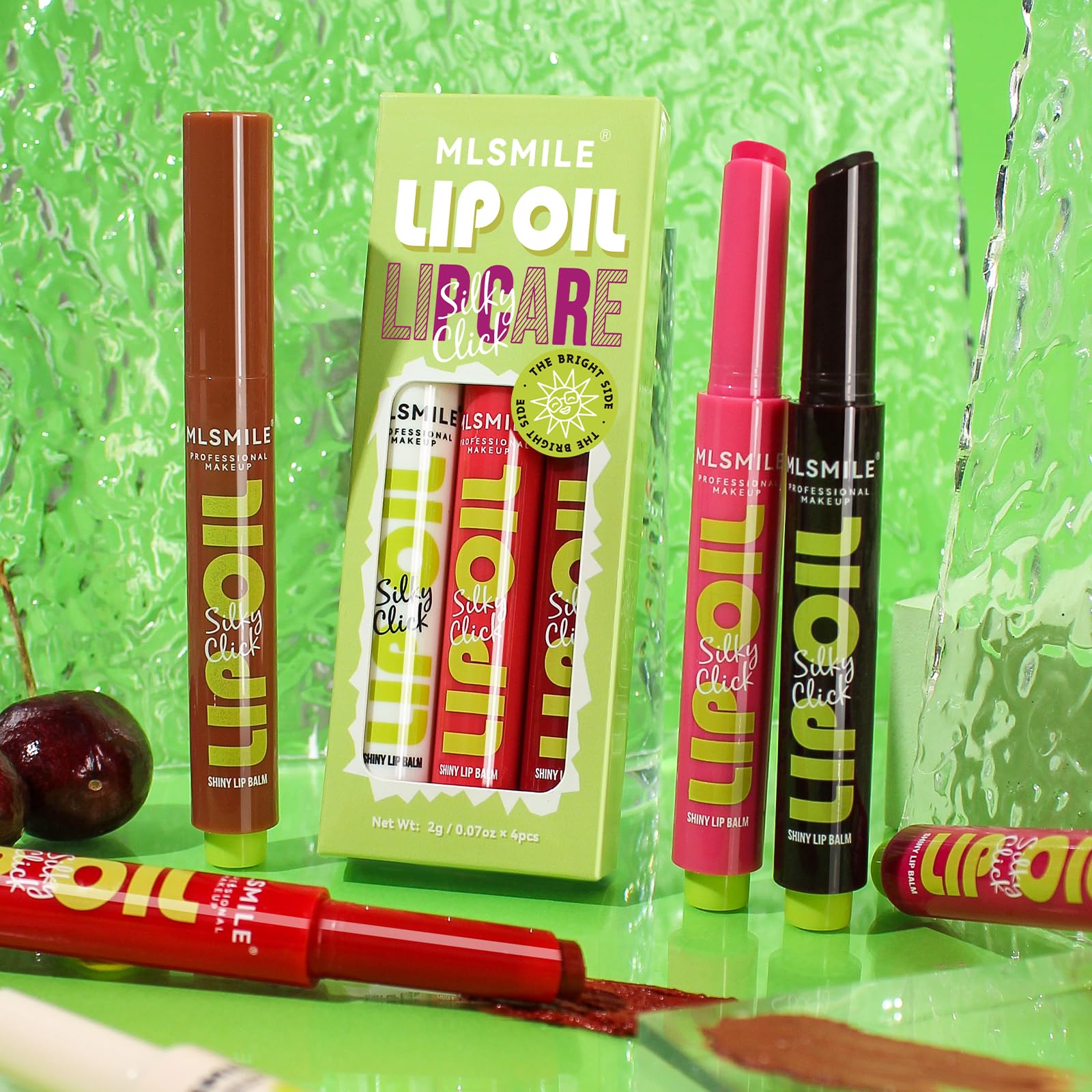 MLSMILE 3 Colors Fat Lip Oil Click Slick,Press Lipstick Set,Moisturizing Lip Balm,High Pigment Glow Lip Oil,Long-lasting,Pigmented Vegan,Lightweight and Glossy Lip Plumper with Coconut Oil-Set A MLSMILEAu supplements