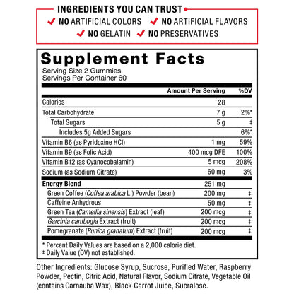Force Factor LeanFire Thermo Gummies with B12 Vitamins, Caffeine, & Green Coffee Bean Force FactorUS supplements