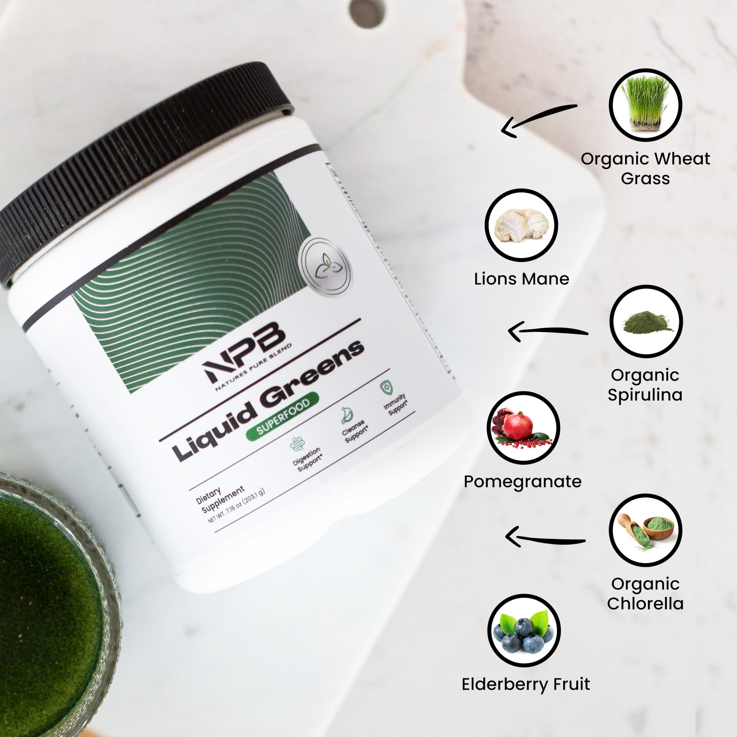 Nature's Pure Blend Super Greens Powder – Organic Greens Superfood Powder Supplements for Green Juice & Smoothie – Probiotic - Drink Mix for Energy Wellness and Digestion (Matcha Flavor, 30 Servings) Nature's Pure BlendAu supplements