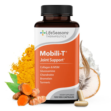 LifeSeasons Mobili-T - Joint Support Supplement - Reduces Aches & Discomforts - Increase Range of Motion - Rebuild Tissue & Cartilage - MSM Chondroitin Collagen Glucosamine & Turmeric - 120 Capsules LifeSeasonsAu supplements
