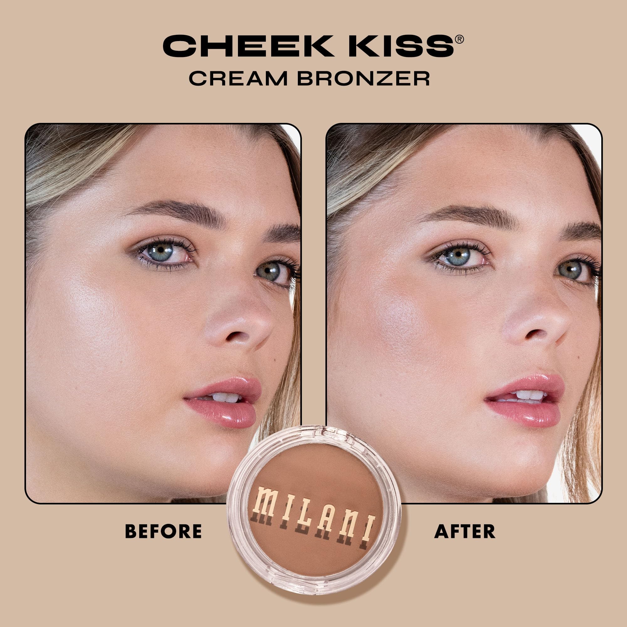 Milani Cheek Kiss Cream Bronzer, 110 - Hey Honey, Vegan & Cruelty-Free, Made in Korea, Lightweight Glow, Soft Matte Finish MilaniAu supplements