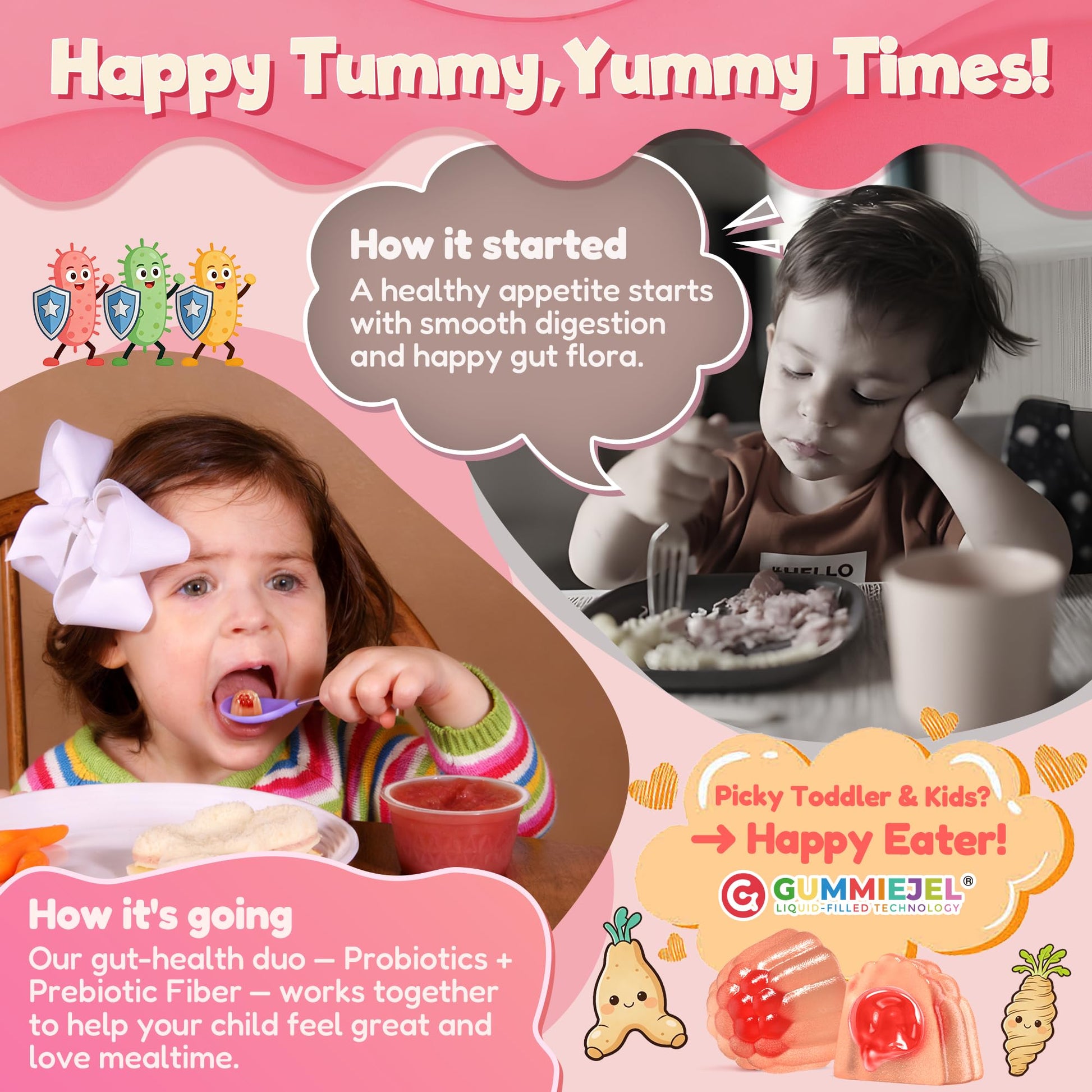 Toddler 2-4 & Kids 4+ Para Clean Gut Health Gummies w/Black Walnut, Wormwood, Clove, Pumpkin Seeds, Vitamin C, D3, Zinc, Digestive Supplement for Natural Gut Cleanse, Kids Immune Support (60cts) EnvyCureAu supplements