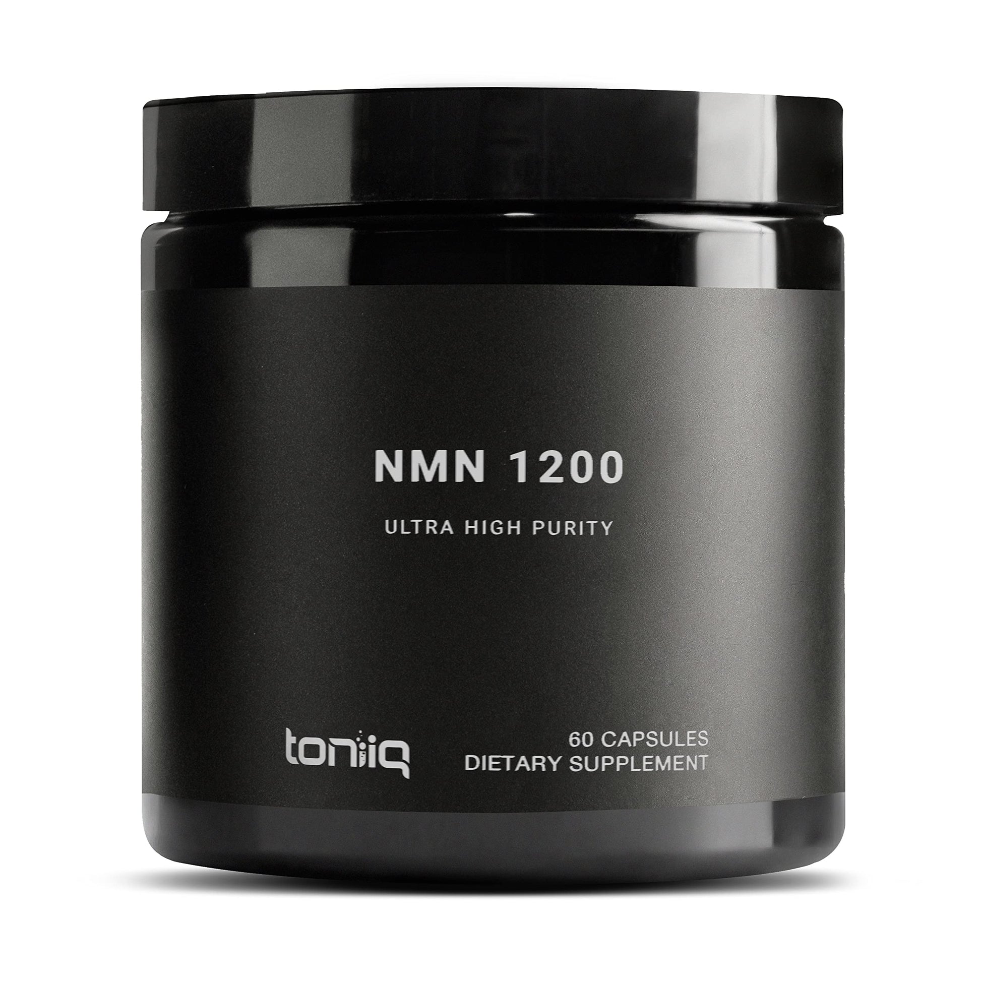 Toniiq NMN Supplement 1200mg - Third Party Tested Stabilized Capsules - 98% Highly Purified for NAD + - 60 Capsules Nicotinamide Mononucleotide Booster Supplement ToniiqAu supplements