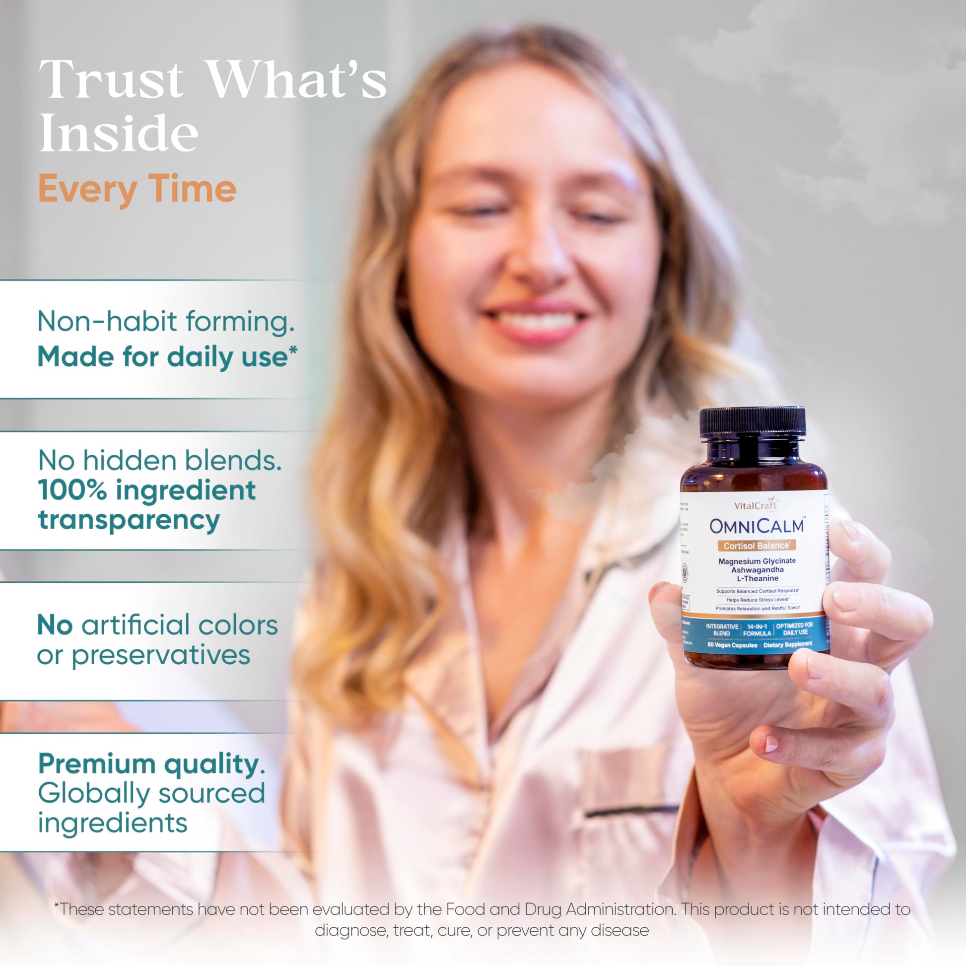 VITALCRAFT LABS OmniCalm Cortisol Supplements for Women & Men | Stress Relief & Sleep Support with Magnesium & Ashwagandha, L Theanine | 14-in-1 Cortisol Reducer, Manager, Detox – USA VITALCRAFT LABSAu supplements